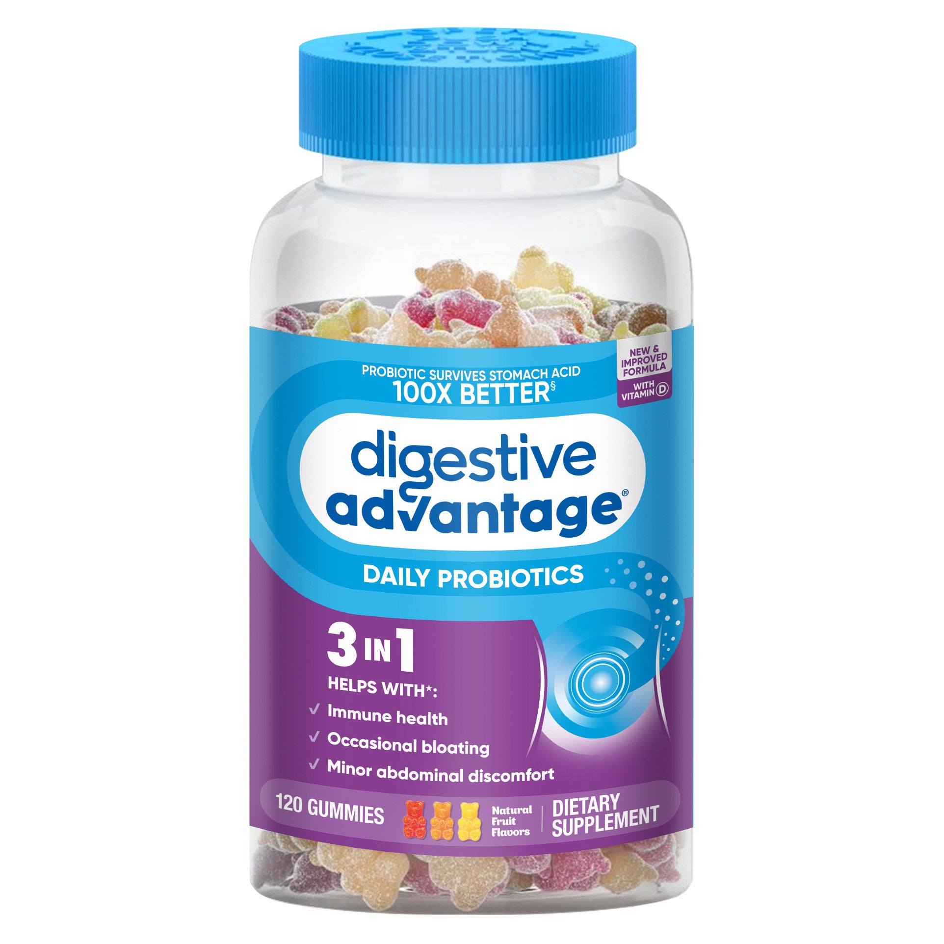 DIGESTIVE ADVANTAGE PROBIOTIC GUMMIES 120 COUNT - Image 1