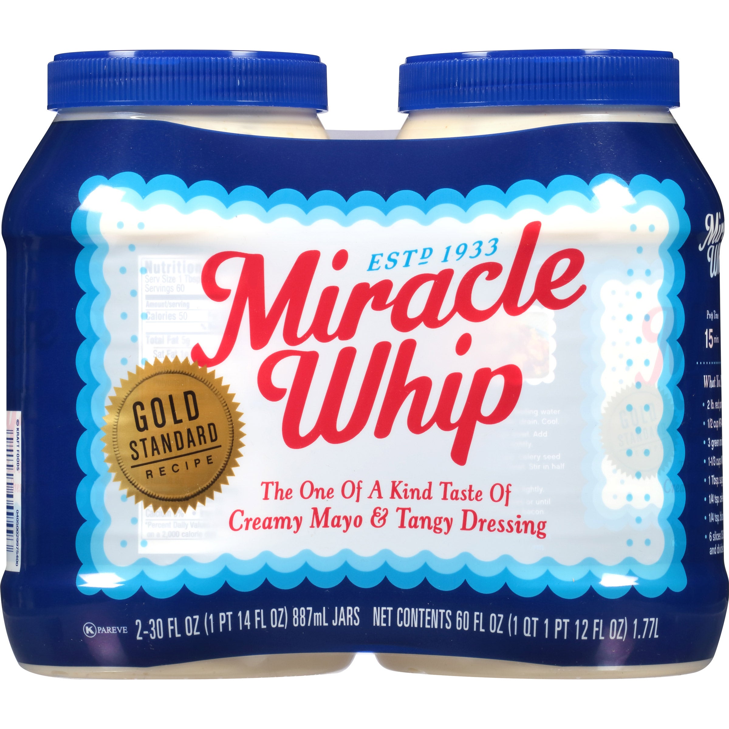 KRAFT MIRACLE WHIP 2/30 OUNCE JARS