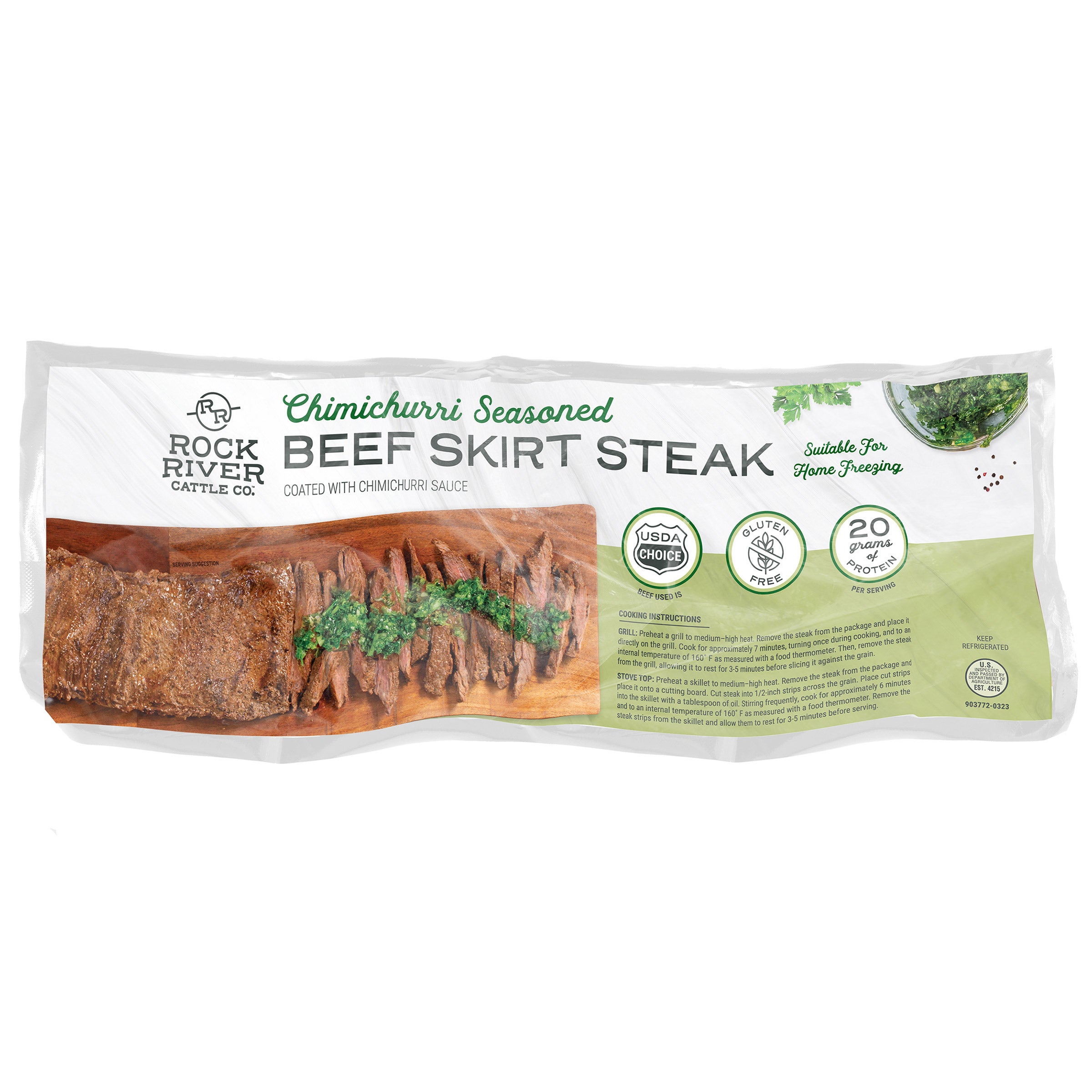 ROCK RIVER CATTLE CHIMICHURRI SKIRT STEAK PRICE PER POUND