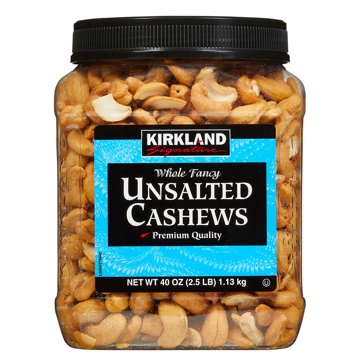 KIRKLAND SIGNATURE UNSALTED CASHEWS 40 OZ (2.5 LBS) - Image 1