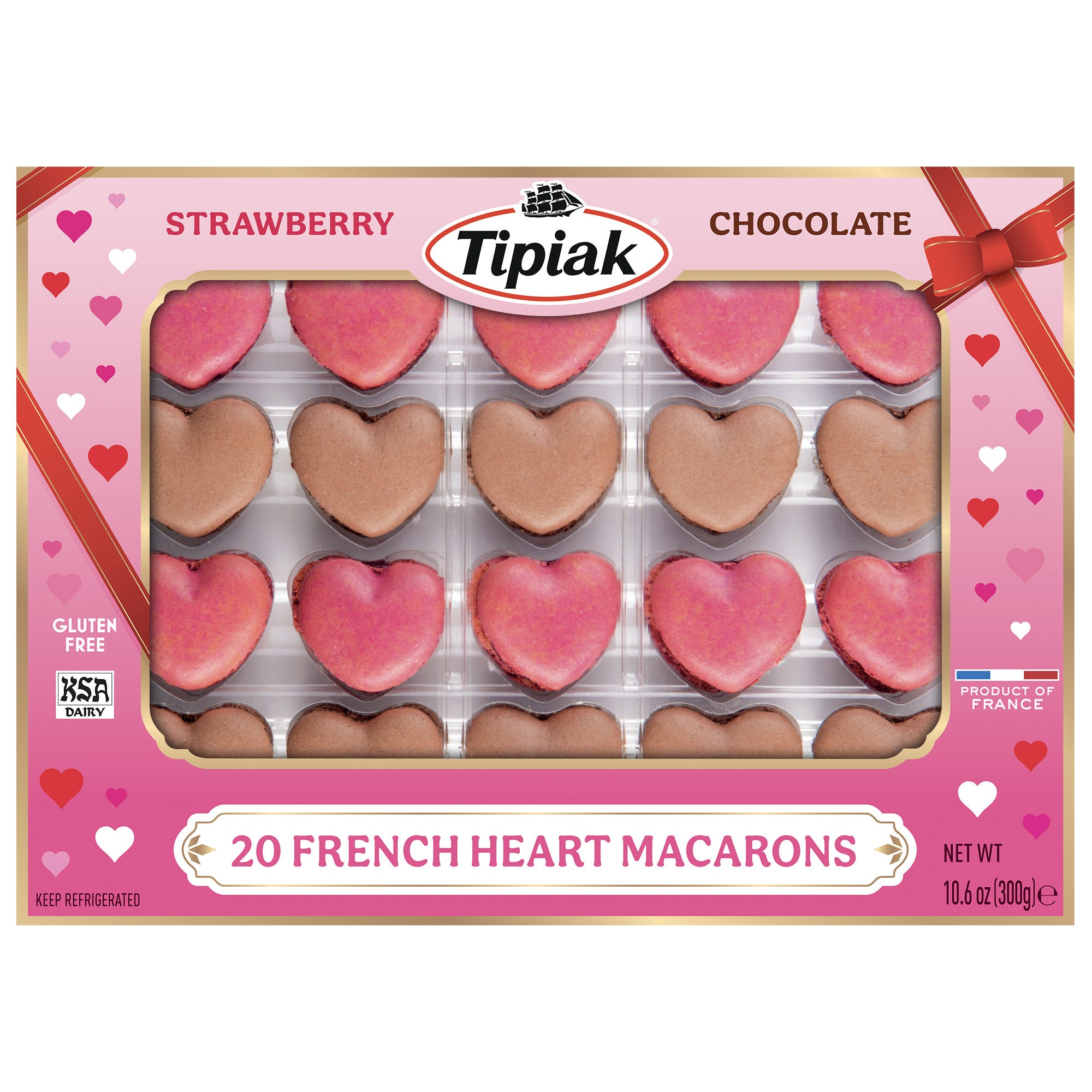 TIPIAK HEART FRENCH MACARONS 20CT 10.6 OZ (.66LB)