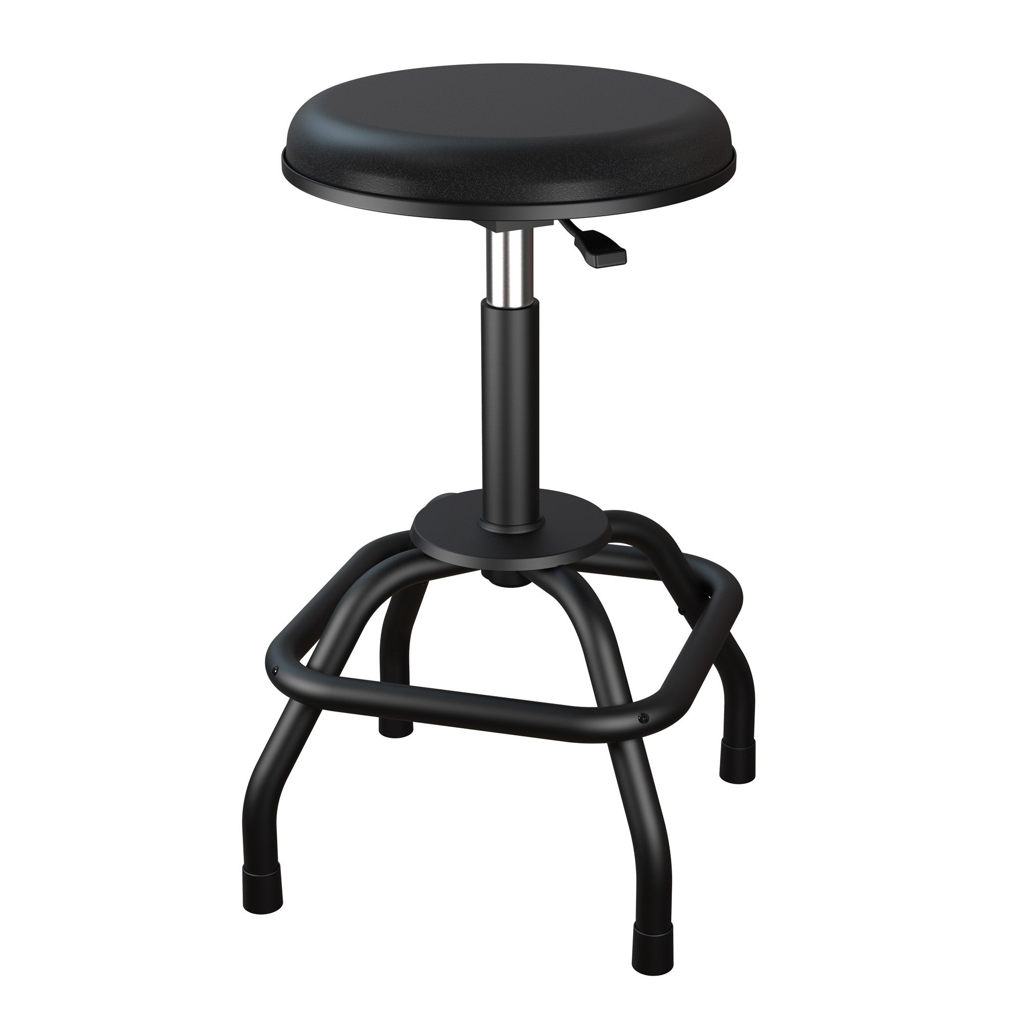 CUSHIONED SHOP STOOL 360 DEGREE ROTATION ADJUSTABLE SEAT HEIGHT