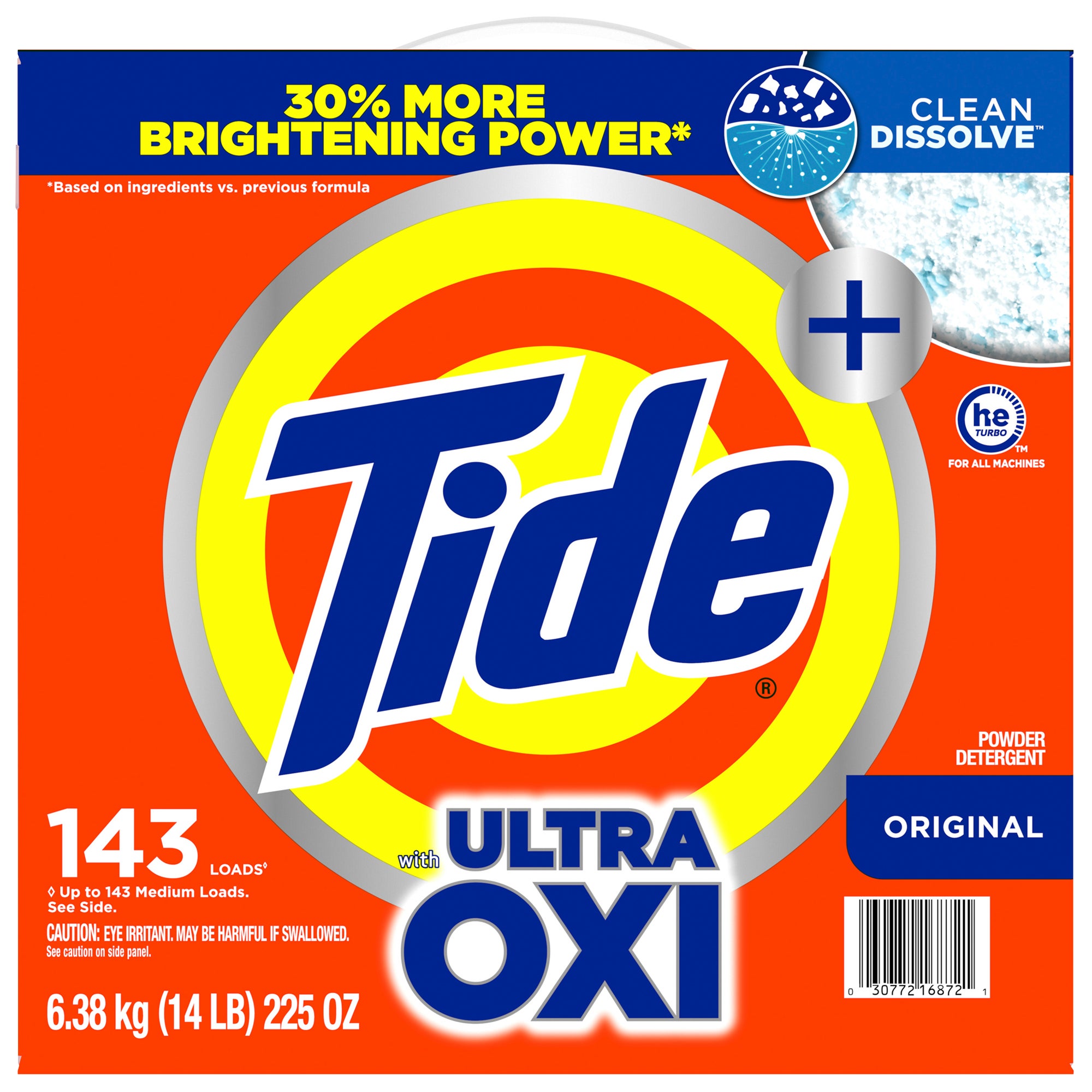 Tide Powder Detergent HE with Ultra Oxi 225oz 143 Loads (14.0lb) - Image 1