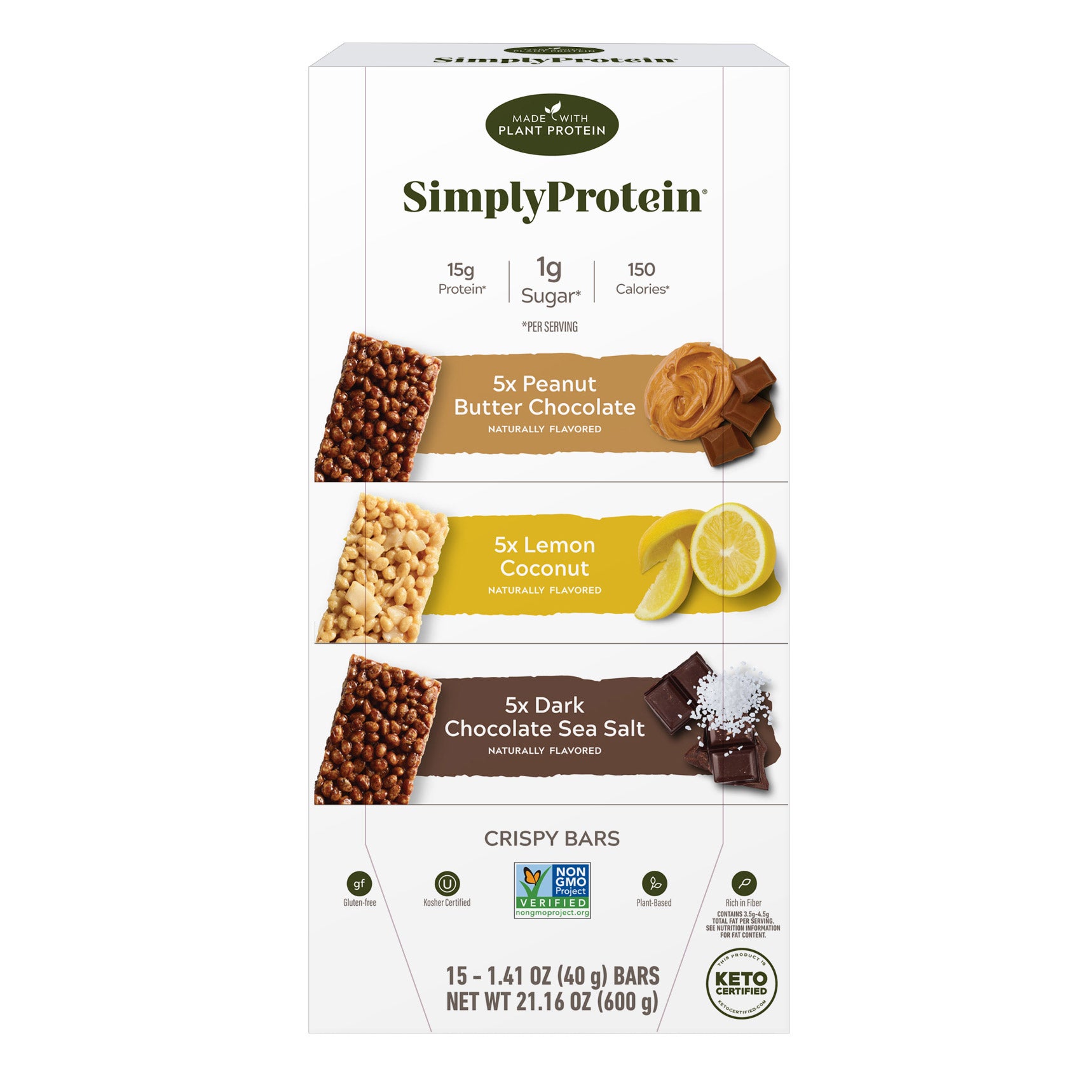 SIMPLY PROTEIN VARIETY KETO BARS 15 CT/1.41OZ - Image 1