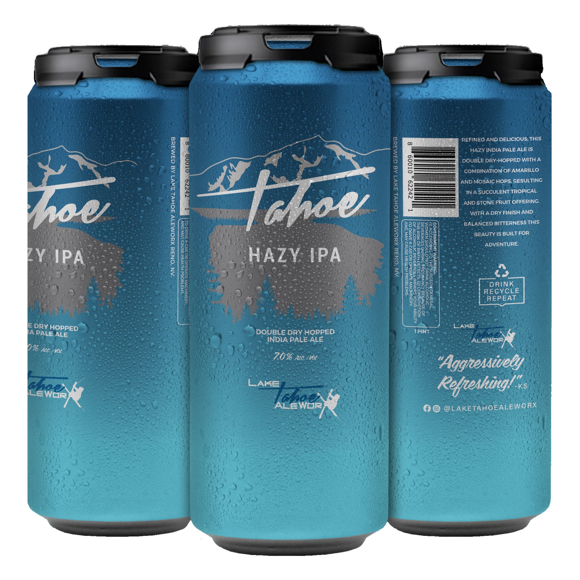 LAKE TAHOE ALEWORX TAHOE HAZY IPA RENO, NV 4/16OZ CAN