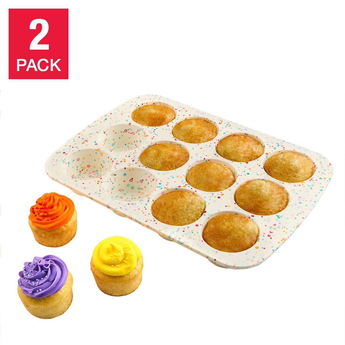 TRUDEAU SILICONE MUFFIN PAN 2-PACK - Image 1