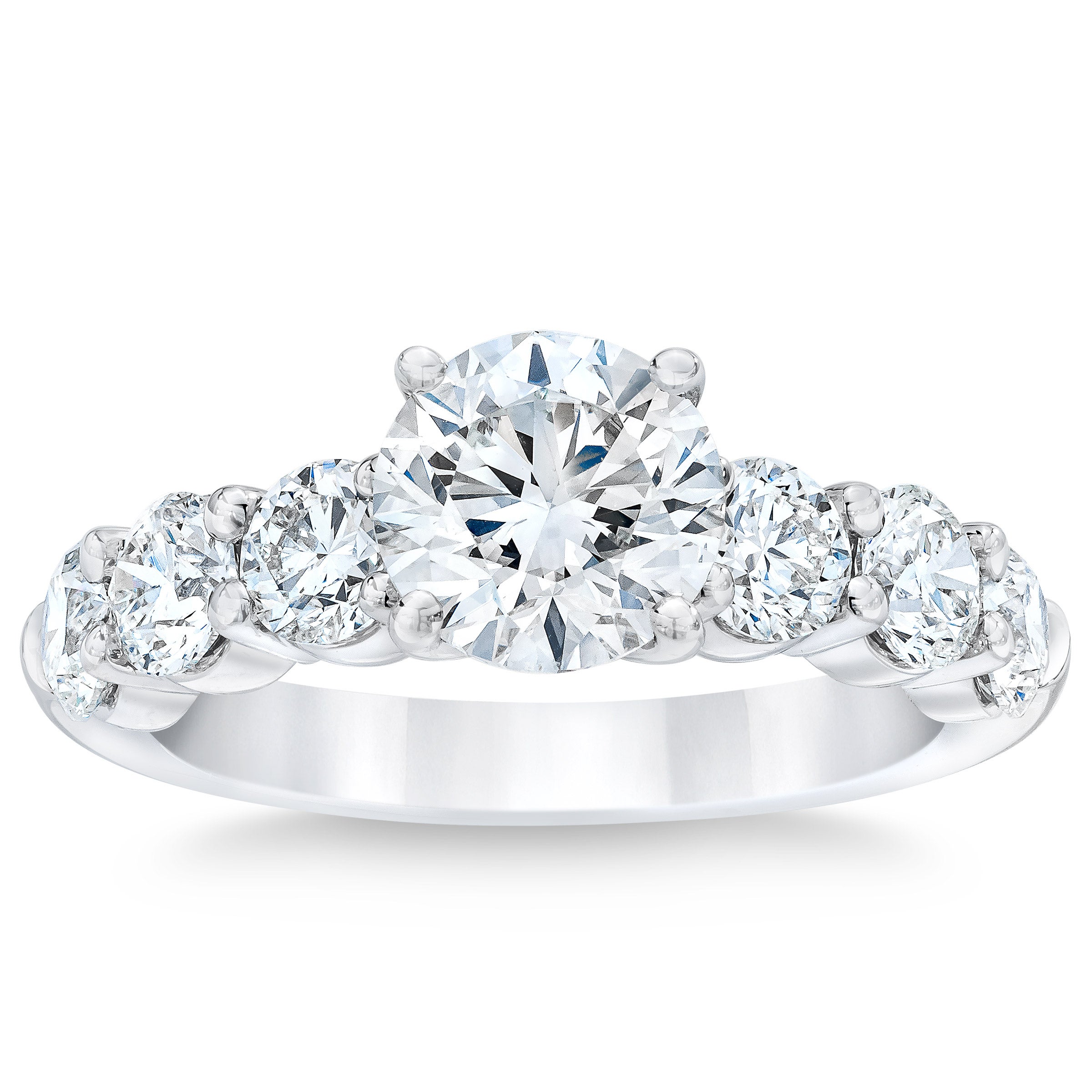 3.00CTW ROUND DIAMOND PLATINUM RING 1.50CT CENTER VS2 ¨I¨ SIZE 7 - Image 1