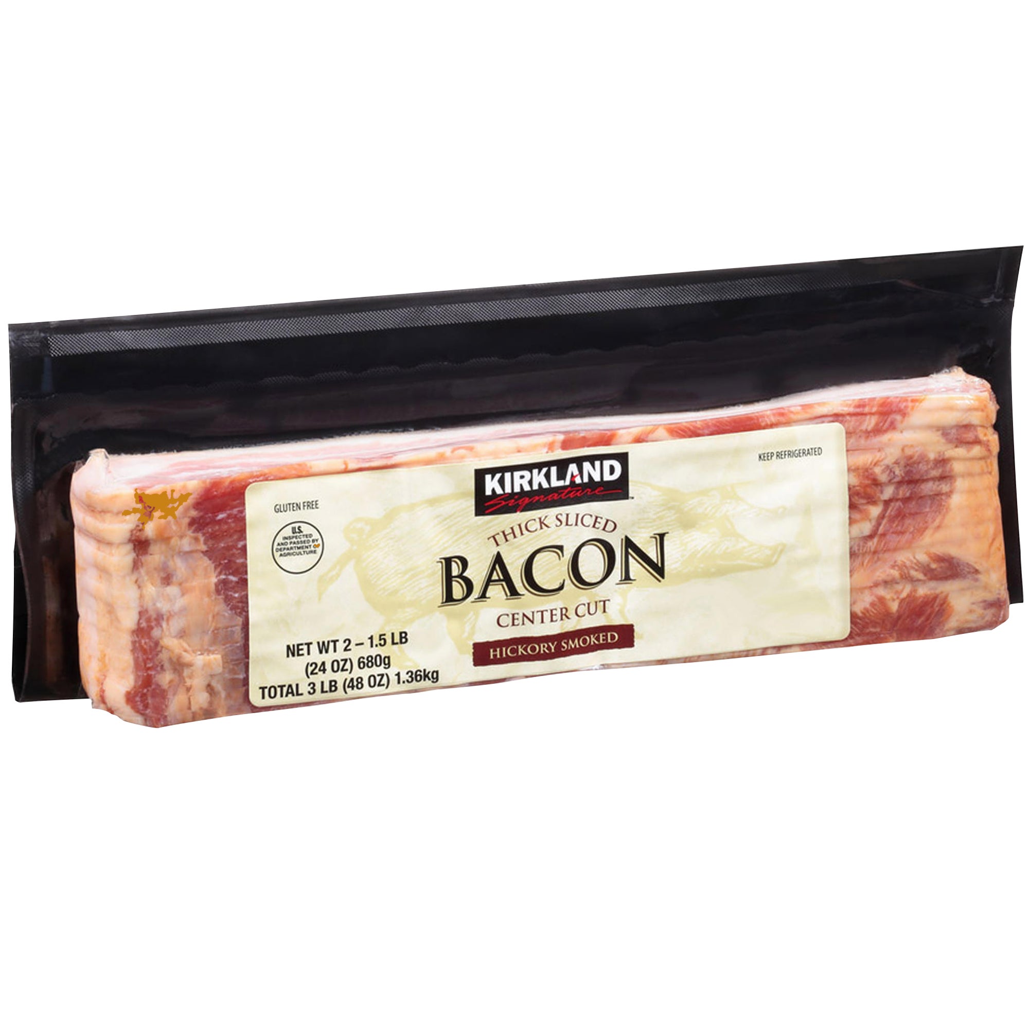 KIRKLAND SIGNATURE THICK SLICED BACON 2/1.5 LB