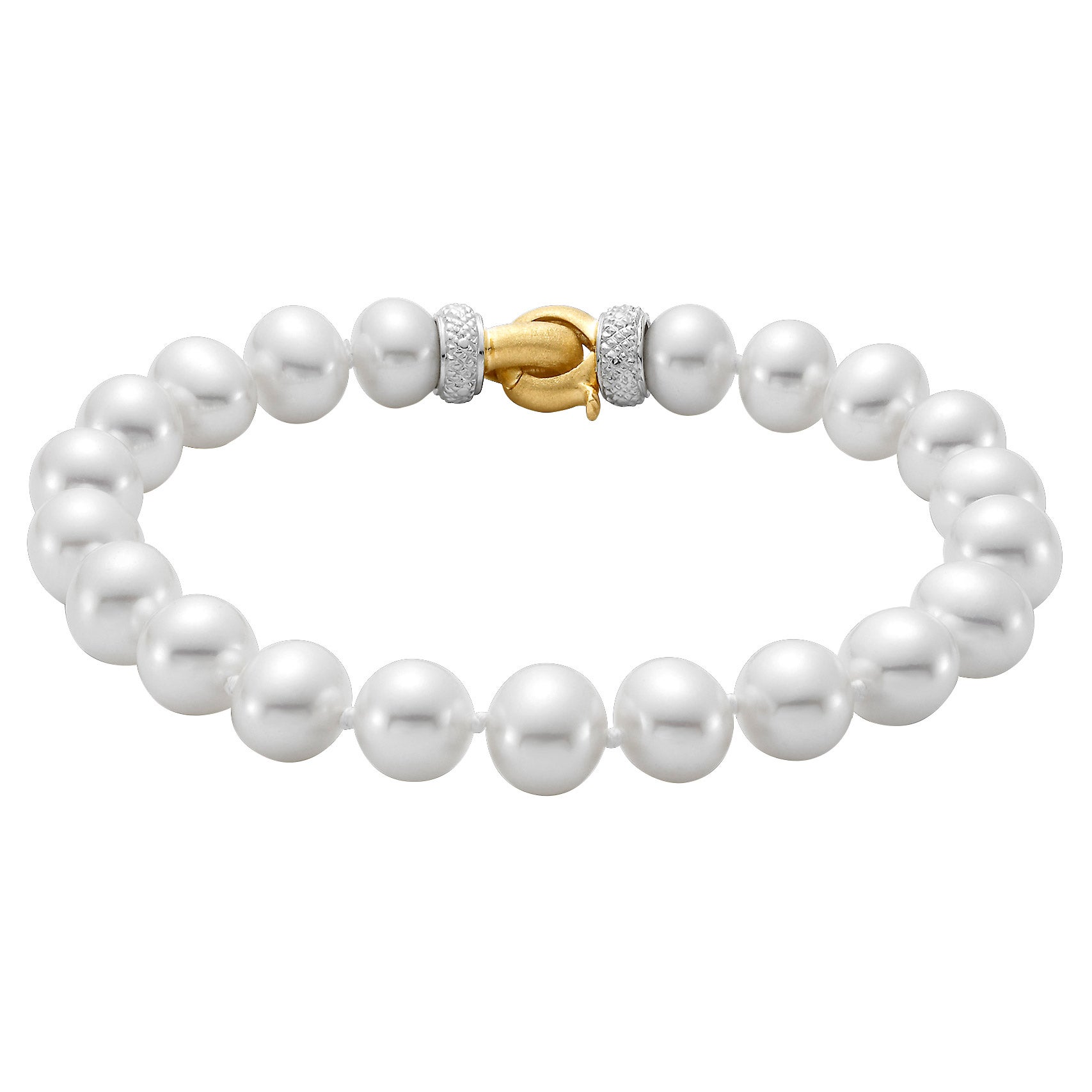 14KT GOLD 8-8.5MM FRESHWATER CULTURED PEARL BRACELET - Image 1