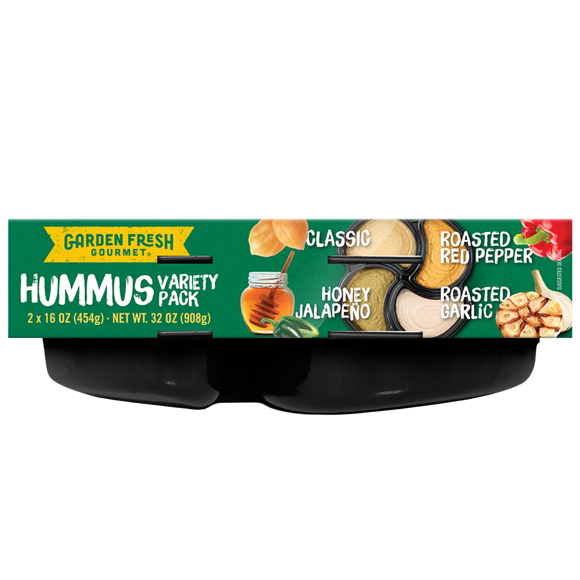 GARDEN FRESH HUMMUS VARIETY PACK 2X16 OZ
