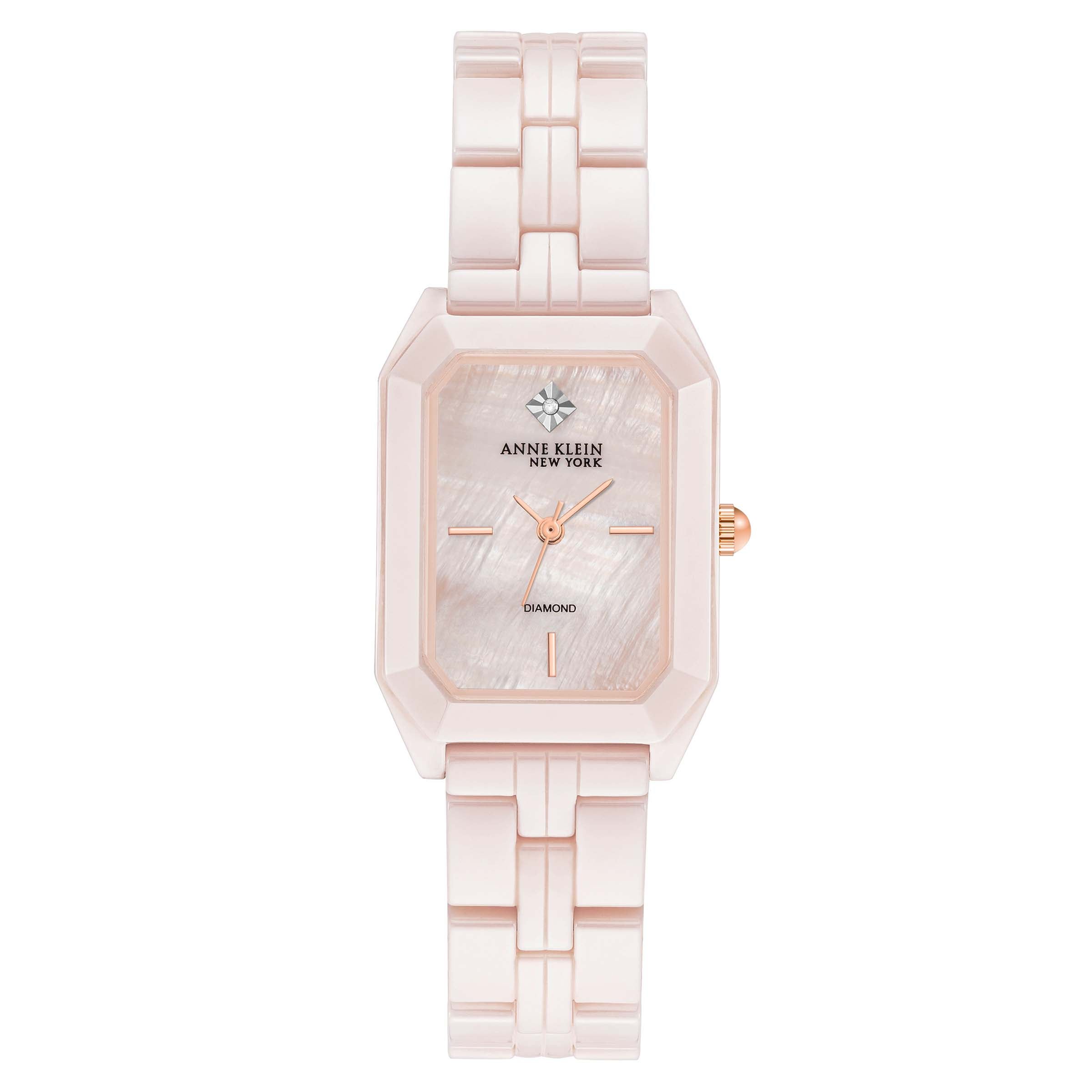 ANNE KLEIN NEW YORK CERAMIC PINK TONE LADIES WATCH - Image 1