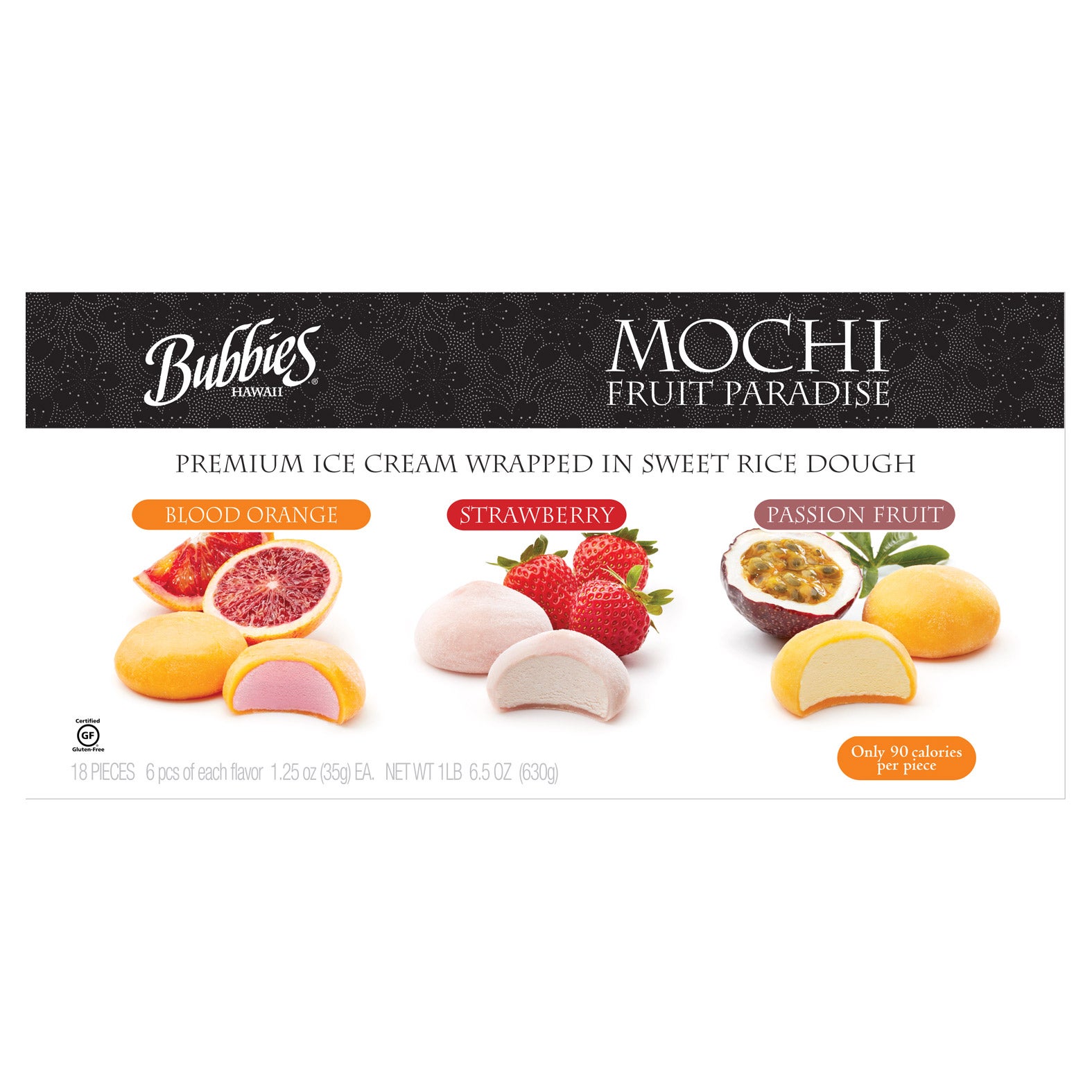 BUBBIES MOCHI ICE CRM STRWBRY/ORANGE/PASSION 18 CT