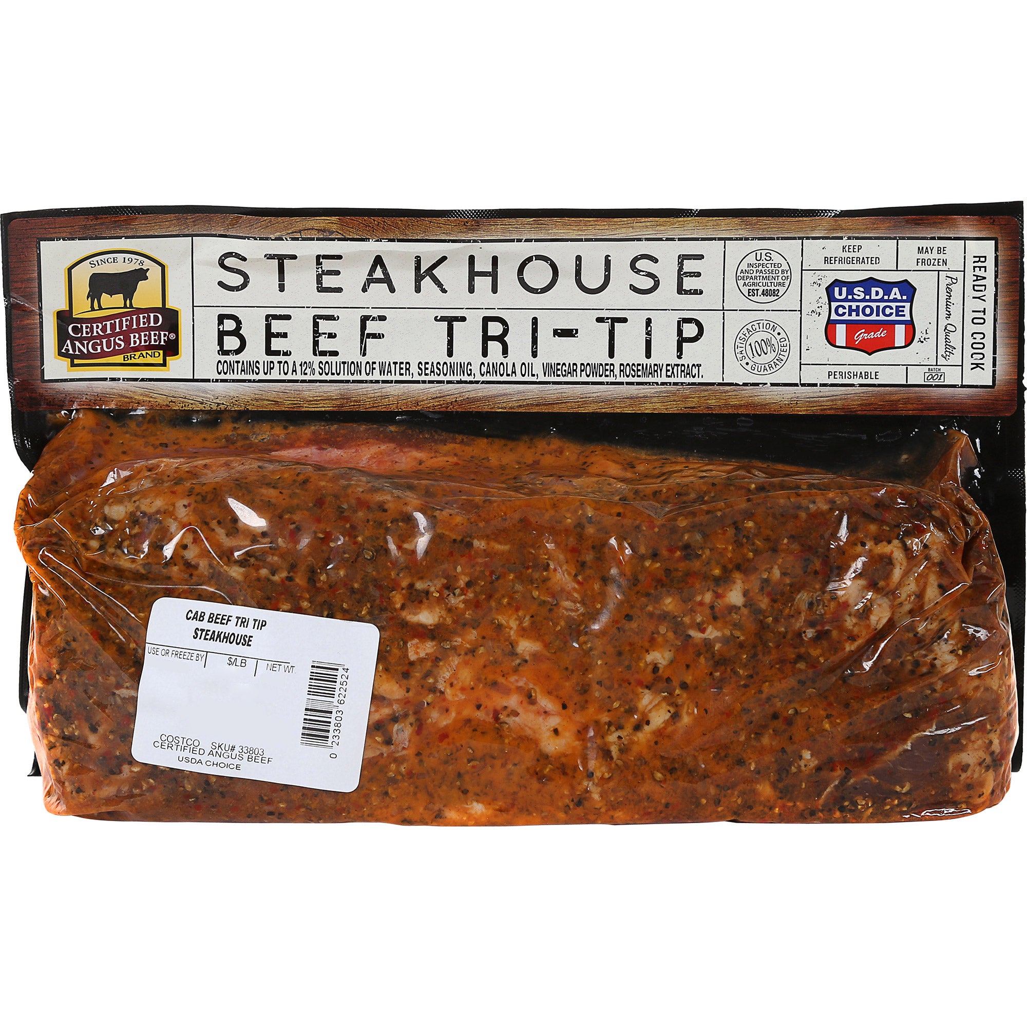 CERTIFIED ANGUS BEEF STEAKHOUSE TRI-TIP PER POUND