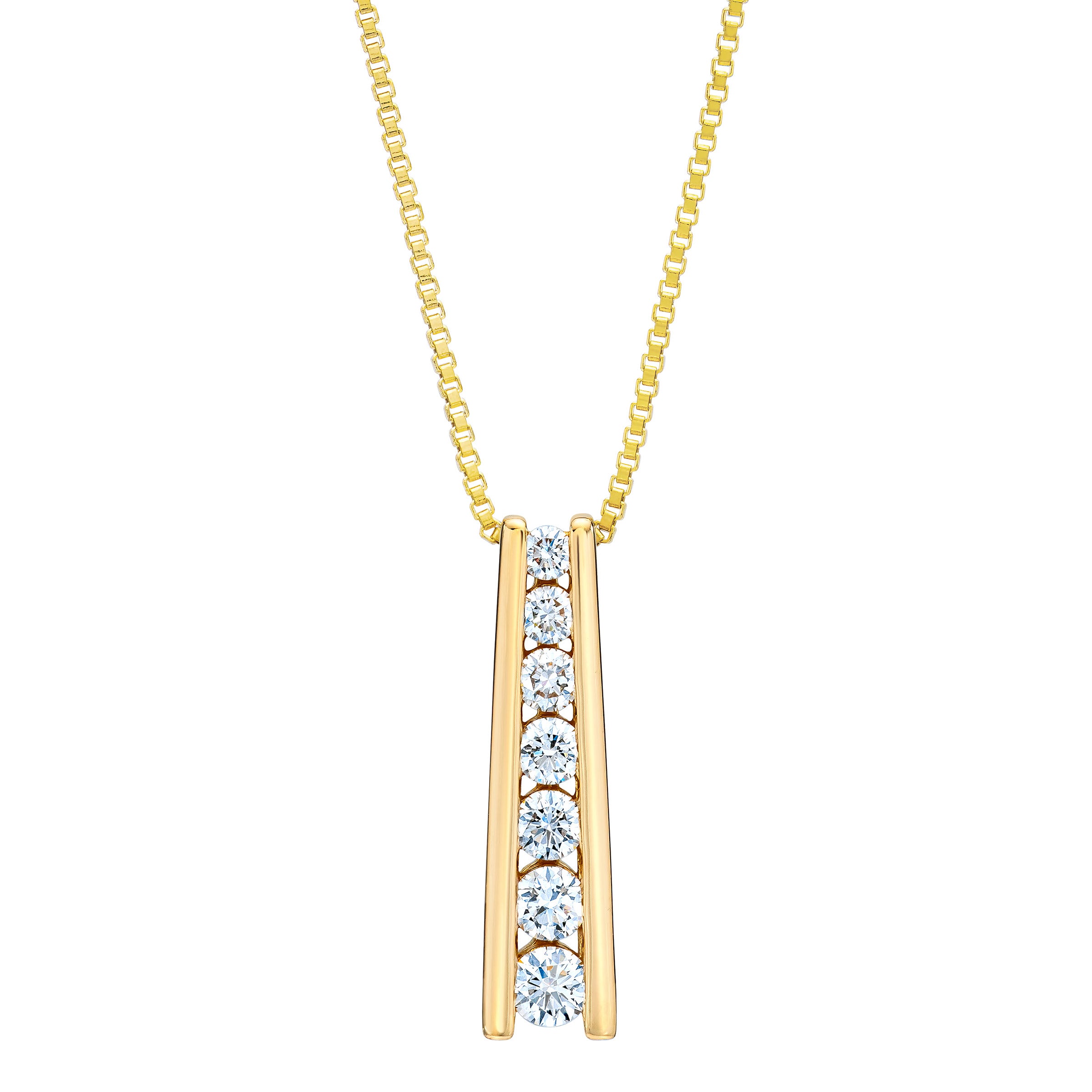 14KT YELLOW GOLD VS2 I 0.50CTW ROUND DIAMOND PENDANT - Image 1