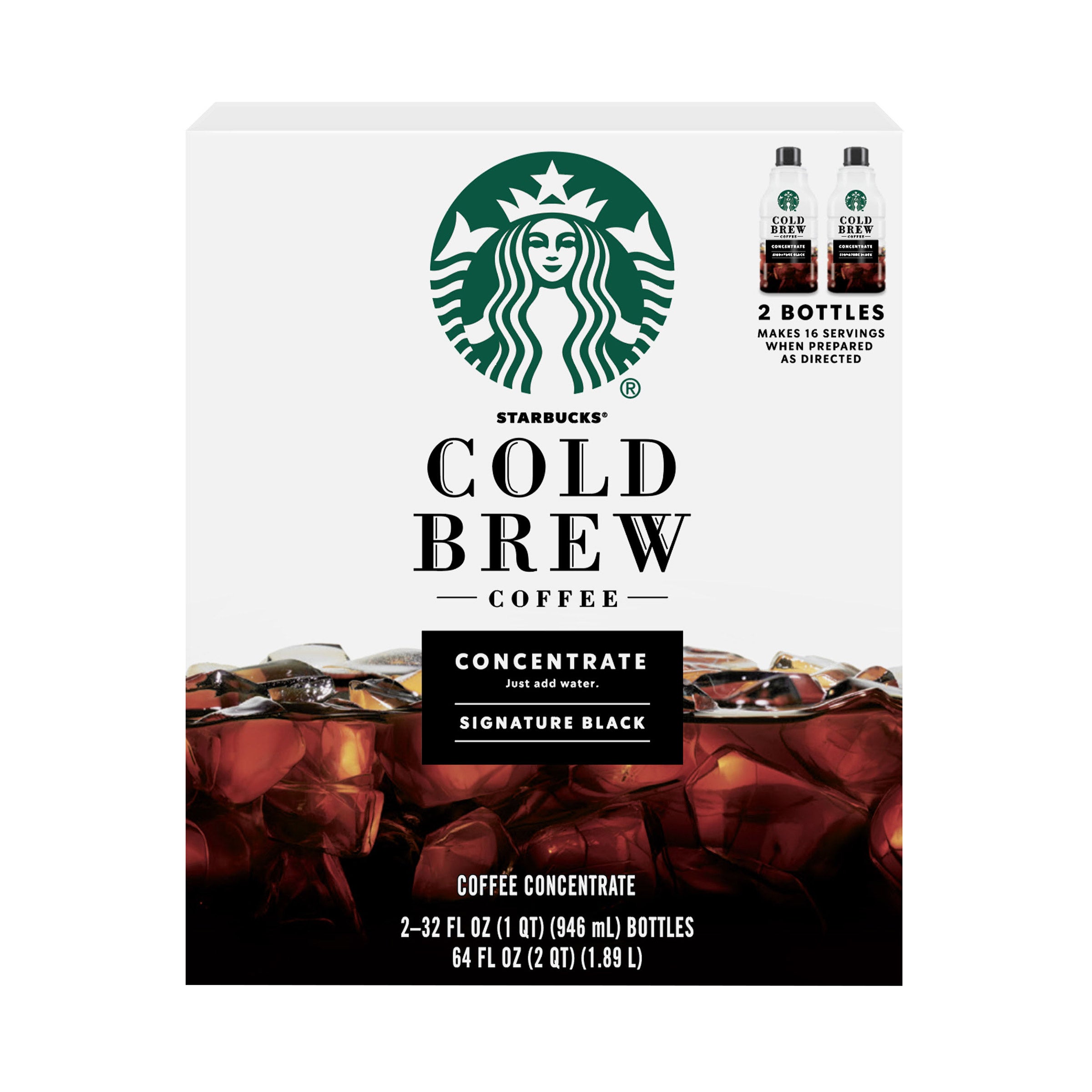 STARBUCKS COLD BREW COFFEE CONCENTRATE 2/32 OUNCE BOTTLES