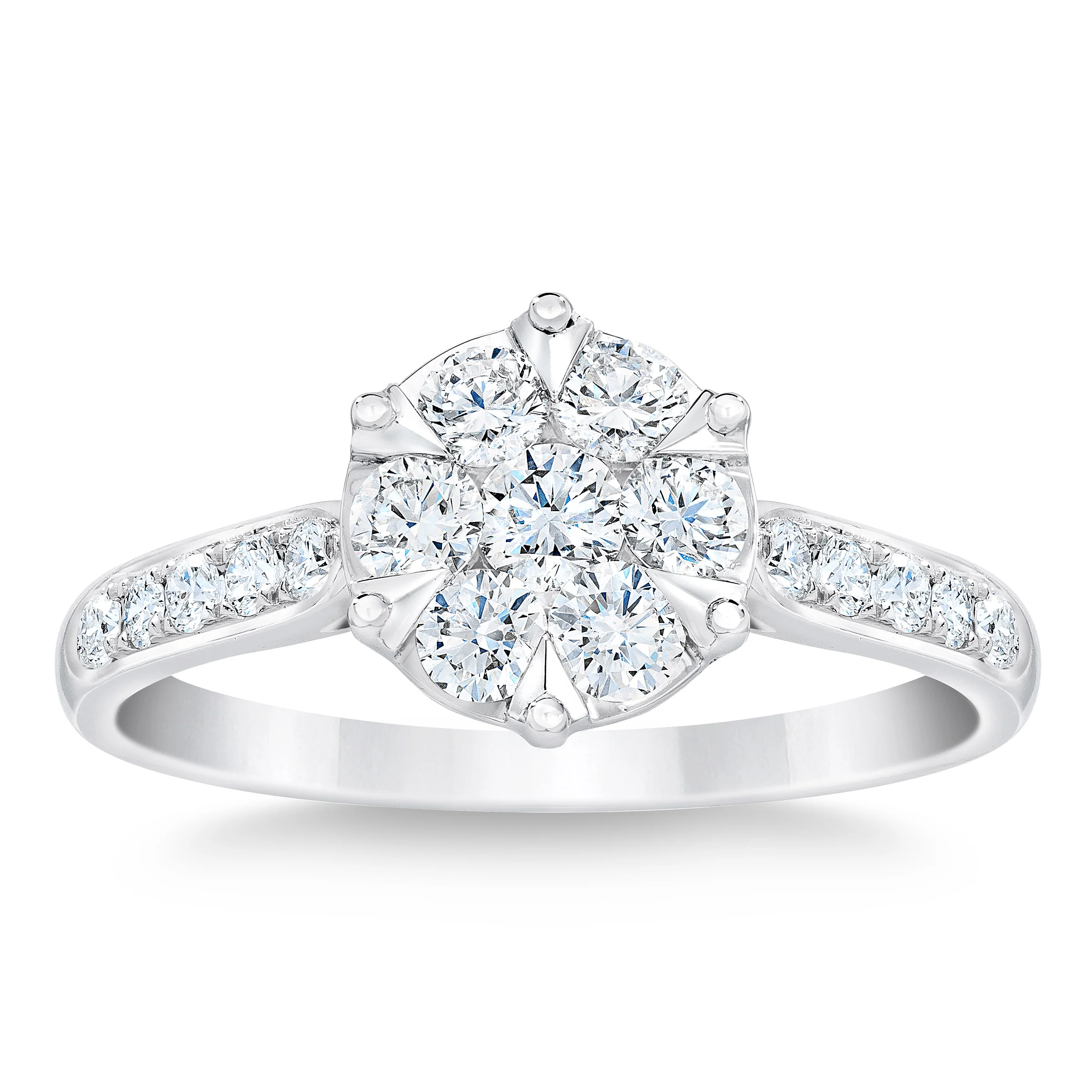 14KT WHITE GOLD VS2 G 0.75CTW ROUND DIAMOND RING SIZE 5 - Image 1