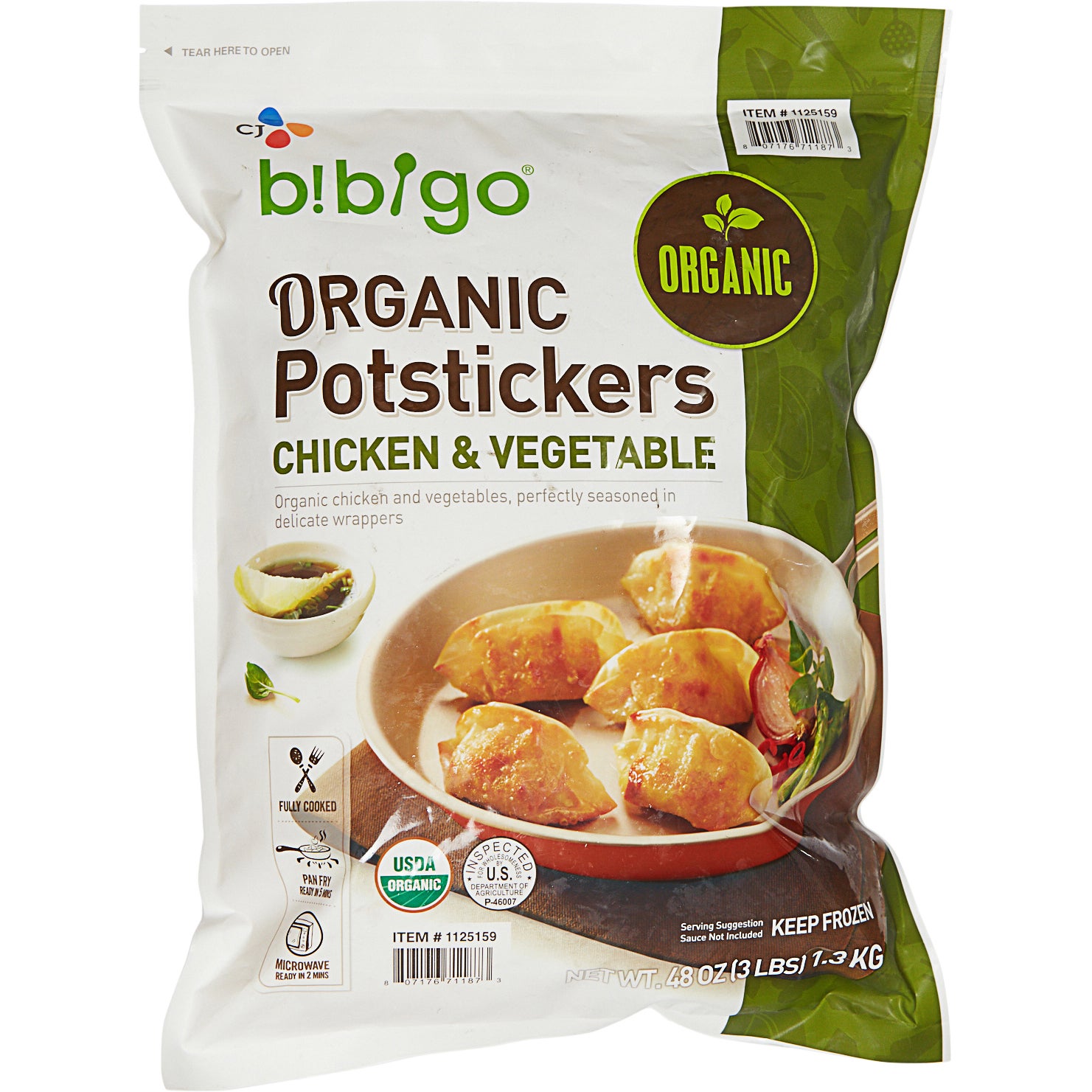 BIBIGO ORGANIC CHICKEN & VEGETABLE POTSTICKERS 48 OZ