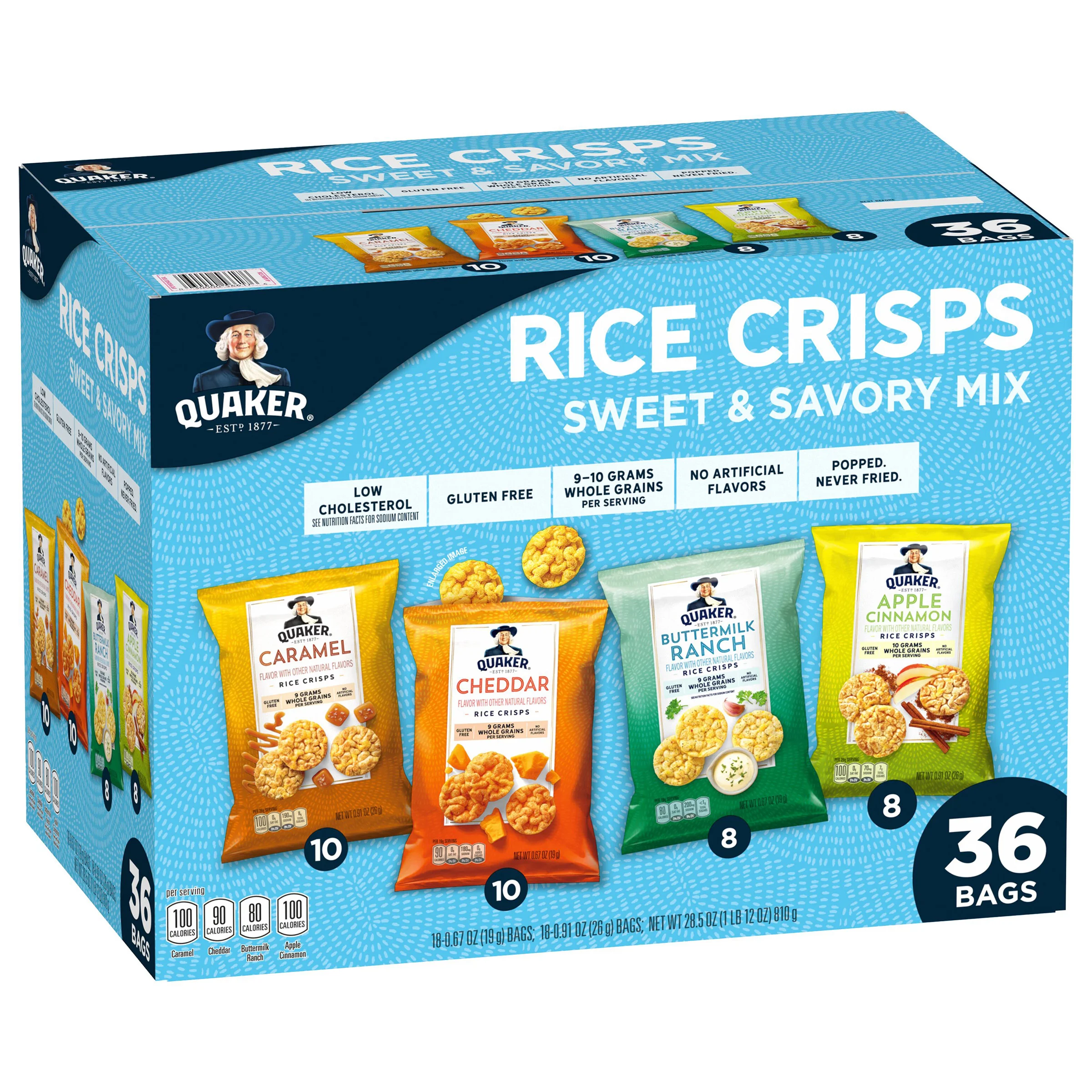 QUAKER RICE CRISPS SWEET AND SAVORY VRTY 36 CT - Image 1