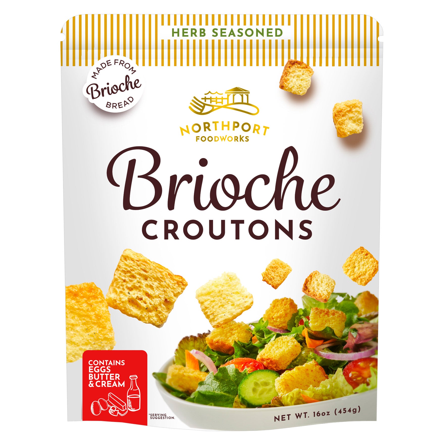 NORTHPORT FOODWORKS BRIOCHE CROUTONS 16 OZ