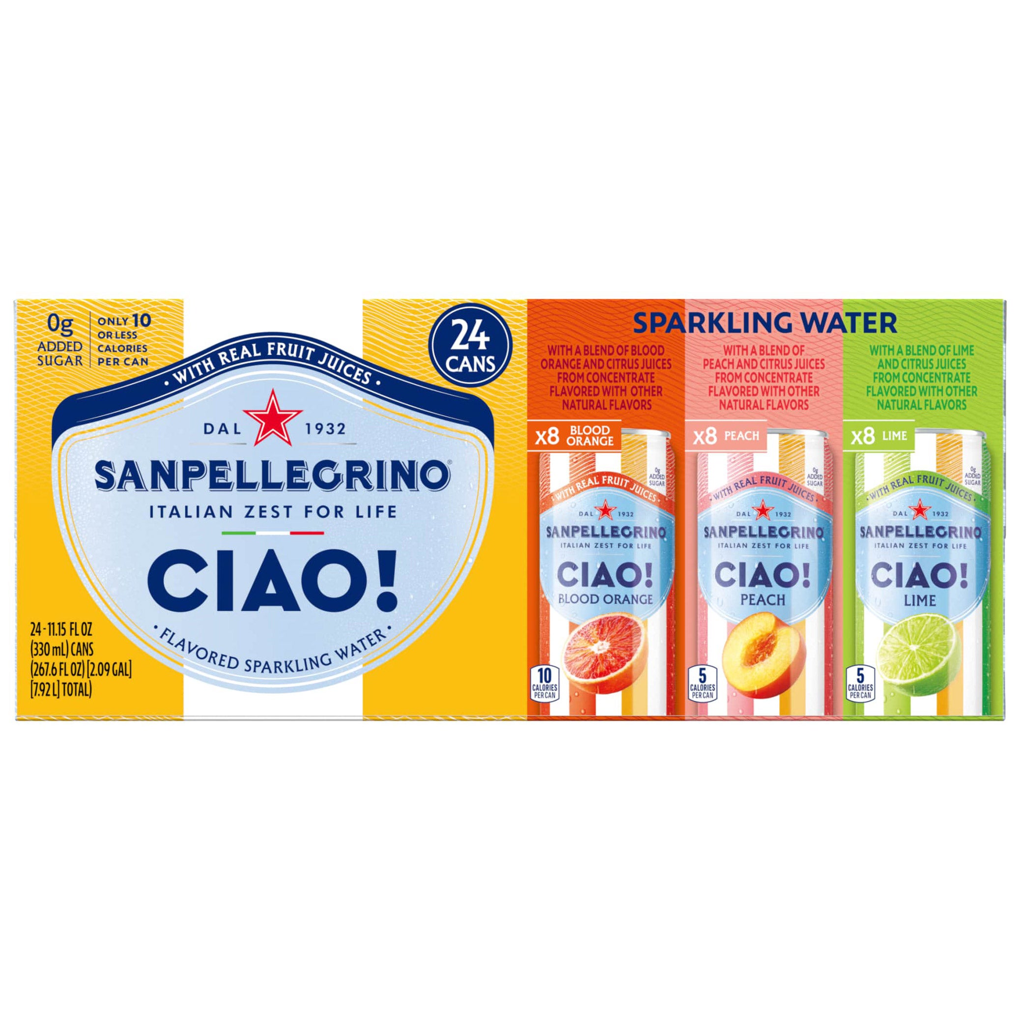 SAN PELLEGRINO CIAO RAINBOW 24/11.16FL OZ (8.37QT)