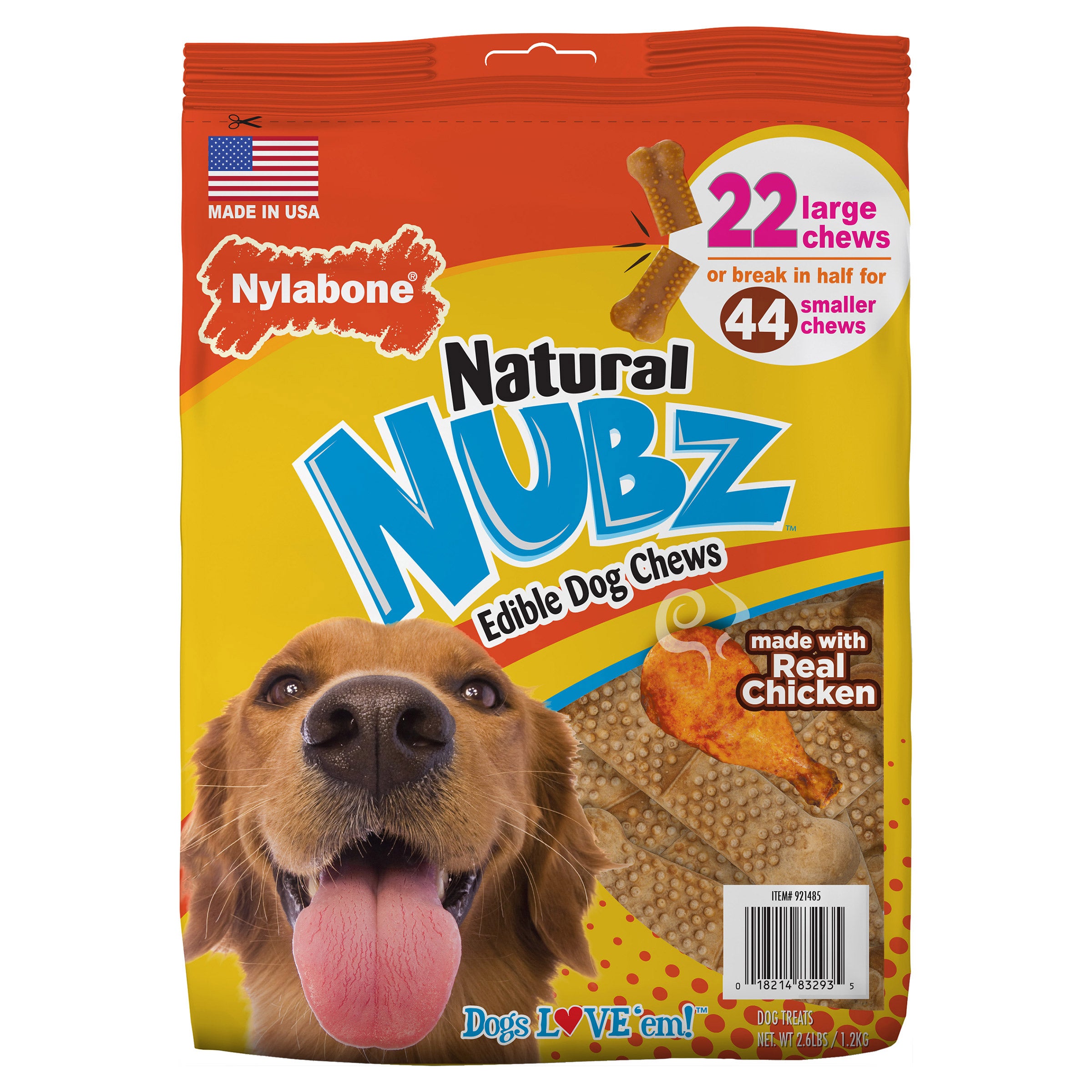 NYLABONE NUBZ DOG CHEWS 22 CT (2.6LBS)
