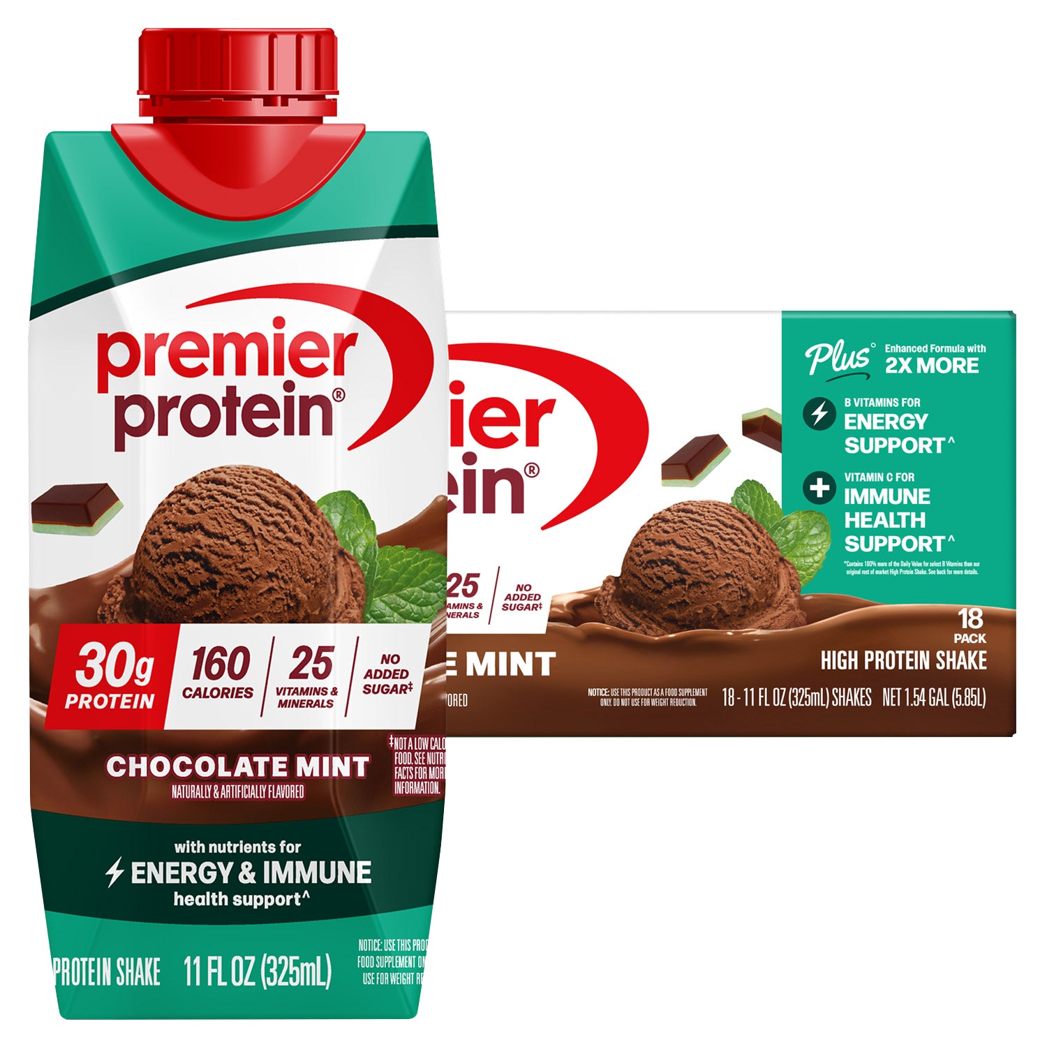 PREMIER PROTEIN CHOCOLATE MINT SHAKE 11 FL OZ/18PK - Image 1