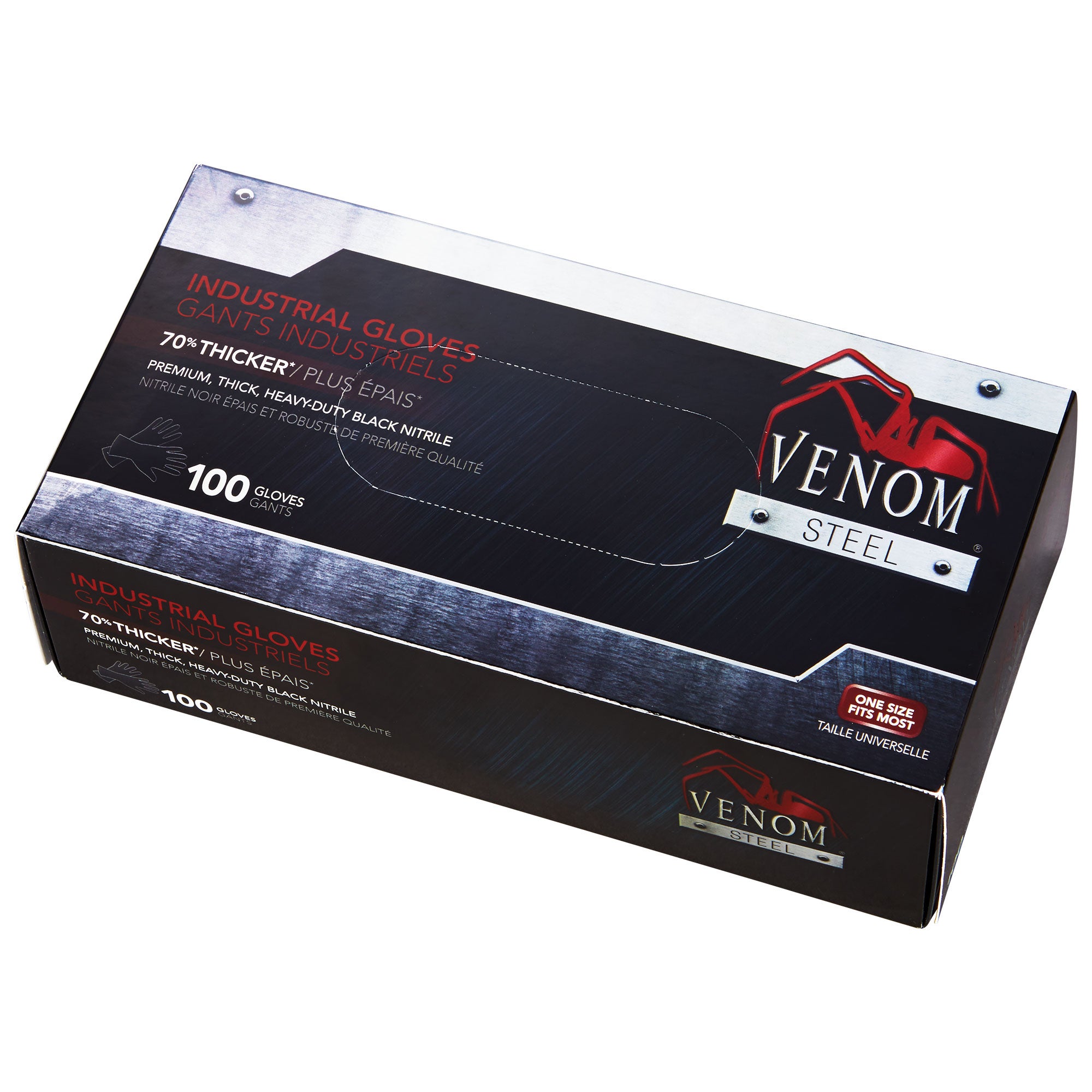 VENOM STEEL INDUSTRIAL GLOVES ONE-SIZE 100CT - Image 1