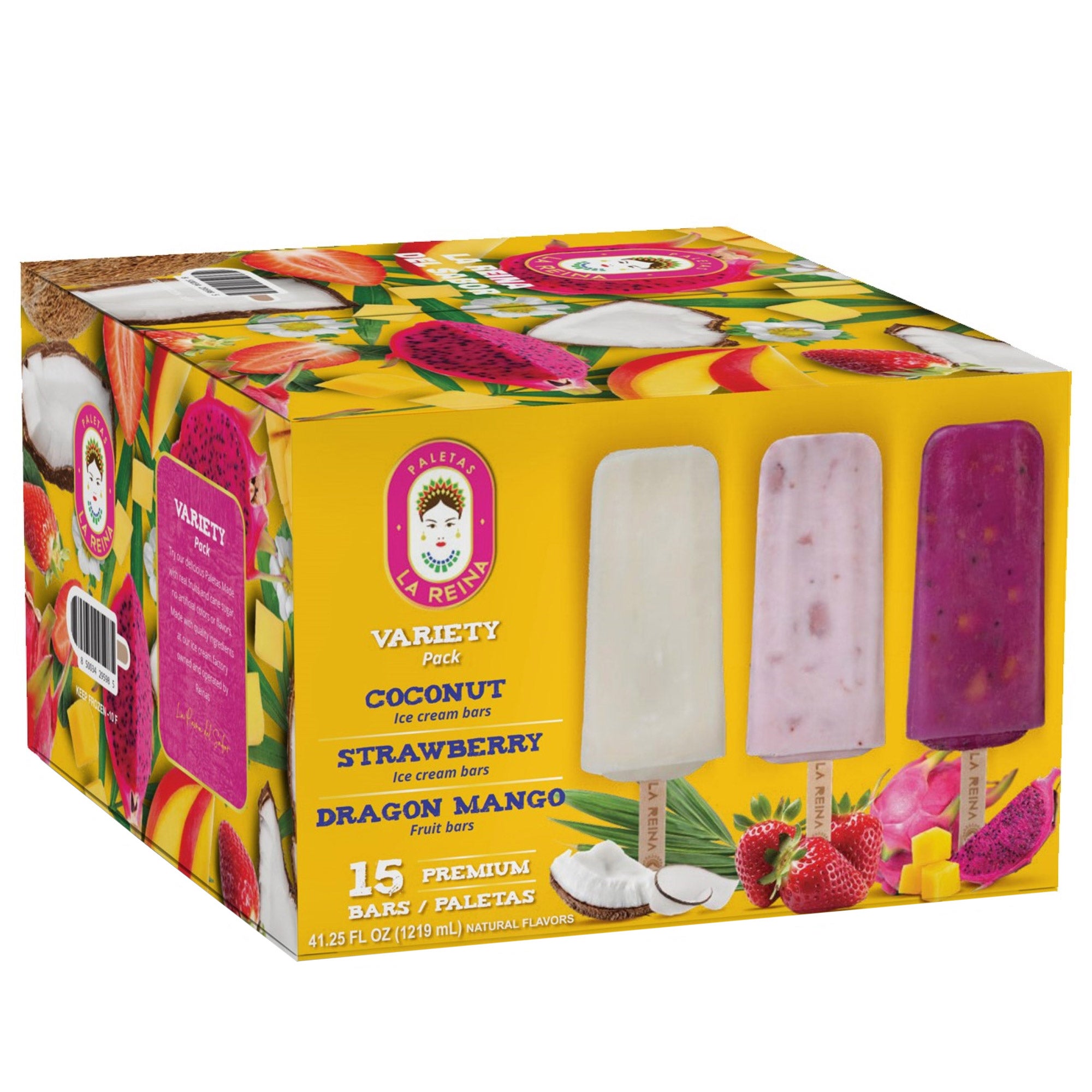 LA REINA PALETAS VARIETY PACK 15 COUNT 45.6 OUNCES