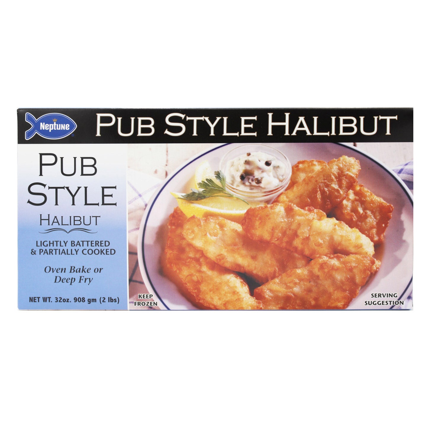 NEPTUNE FOODS PUB STYLE HALIBUT 2 LB - Image 1