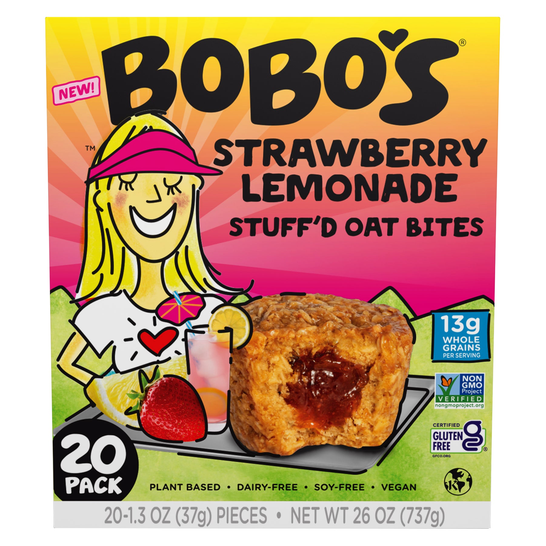 BOBO'S STUFF'D BITES STRAWBERRY LEMONADE 20/1.3 OZ