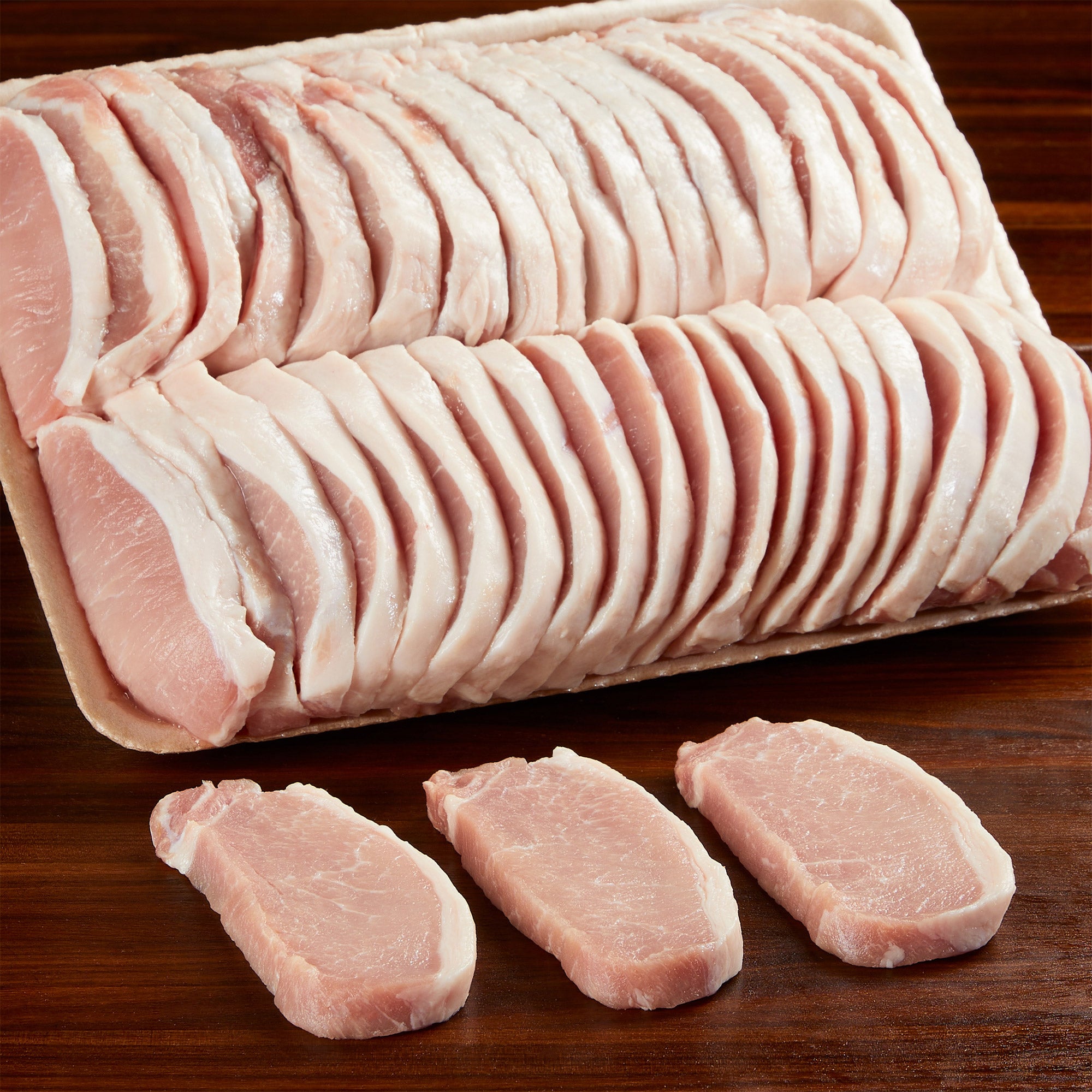 PORK LOIN RIB AND LOIN CHOPS - THIN CUT PER LB.