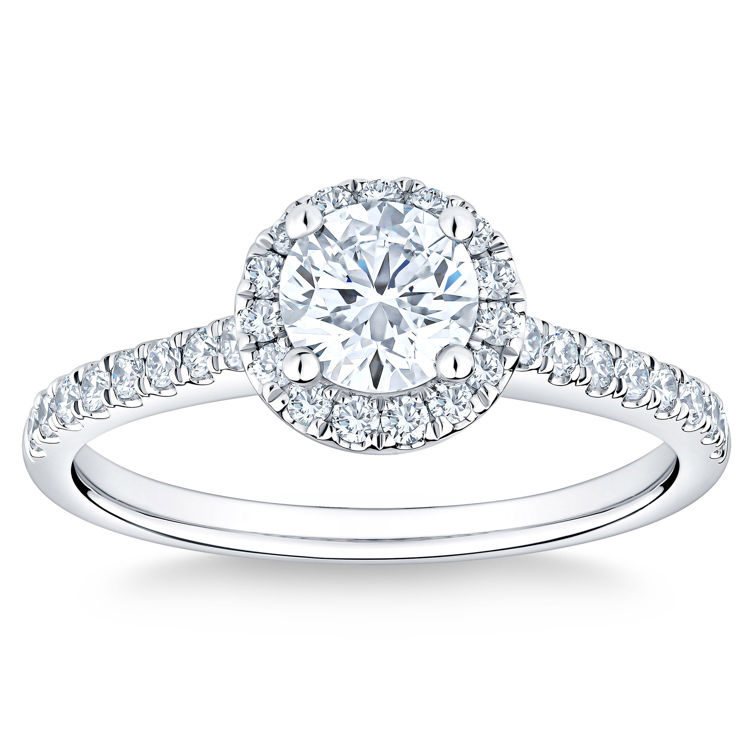 PLATINUM VS2 I 0.70CTR 1.00CTW ROUND DIAMOND HALO BRIDAL RING