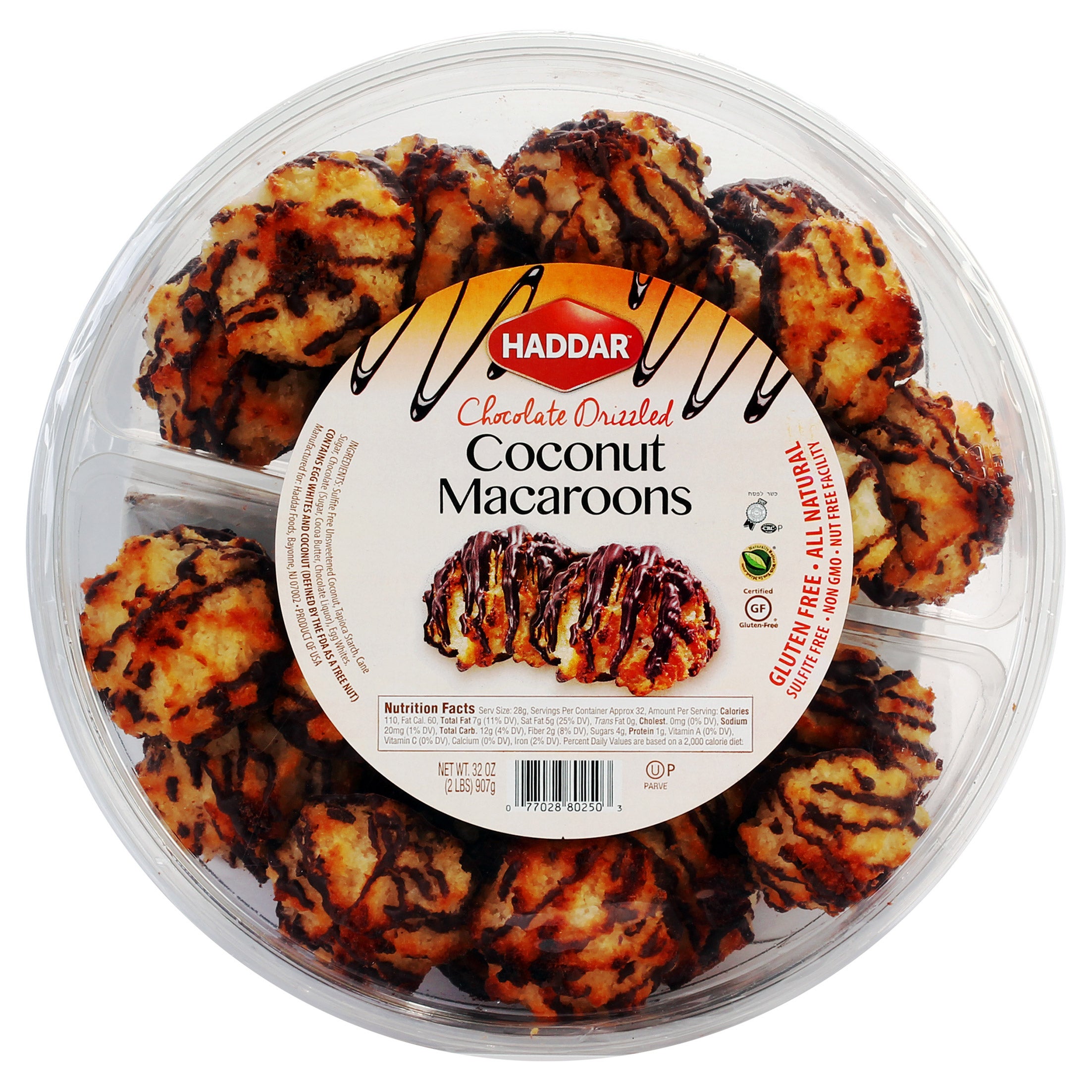 HADDAR MACAROONS CHOCOLATE 32-OZ KOSHER FOR PASSOVER