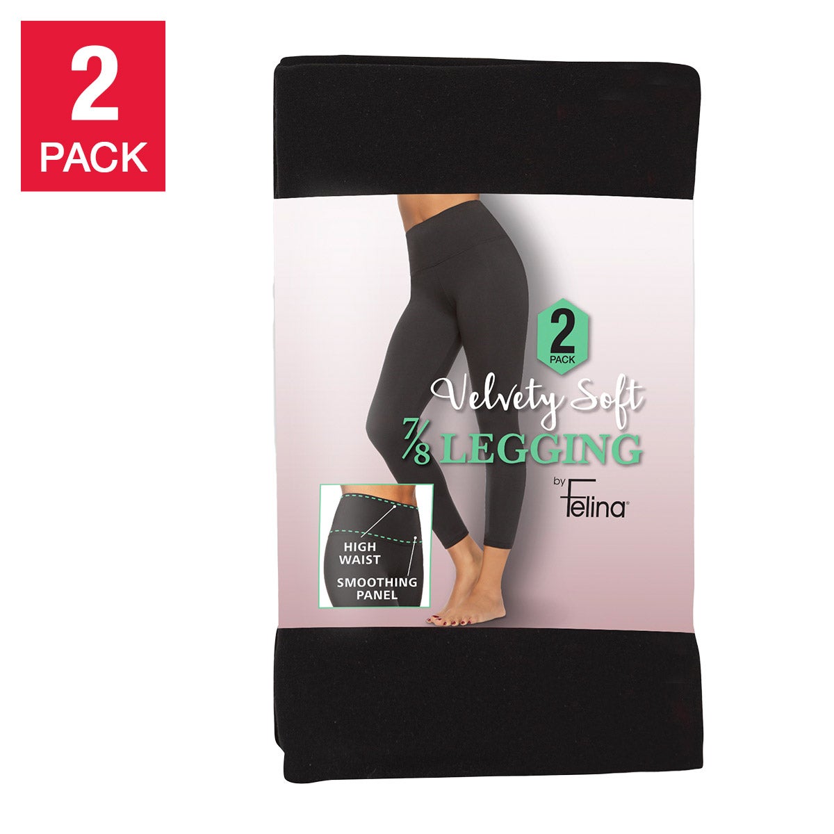 FELINA + WOMEN'S VELVETY SOFT LEGGING 2PK