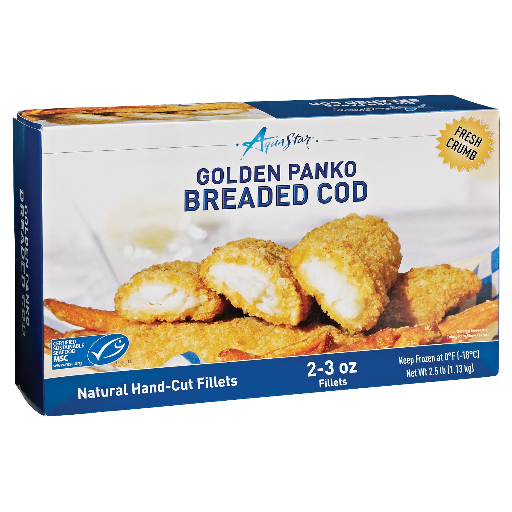 AQUA STAR PANKO BREADED COD FILLETS 2.5 LBS - Image 1