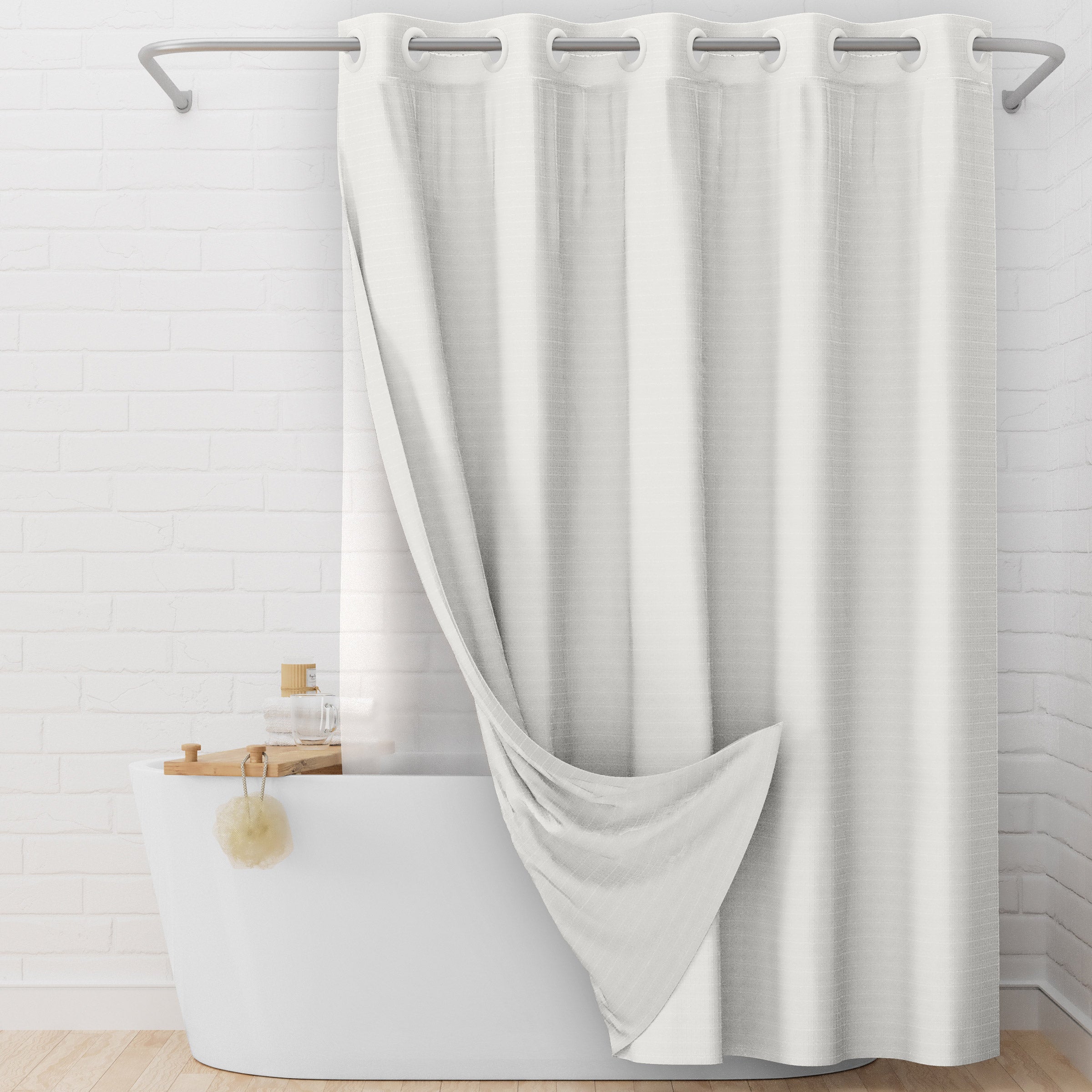 KEECO HOOKLESS SHOWER CURTAIN ASSORTED COLOR