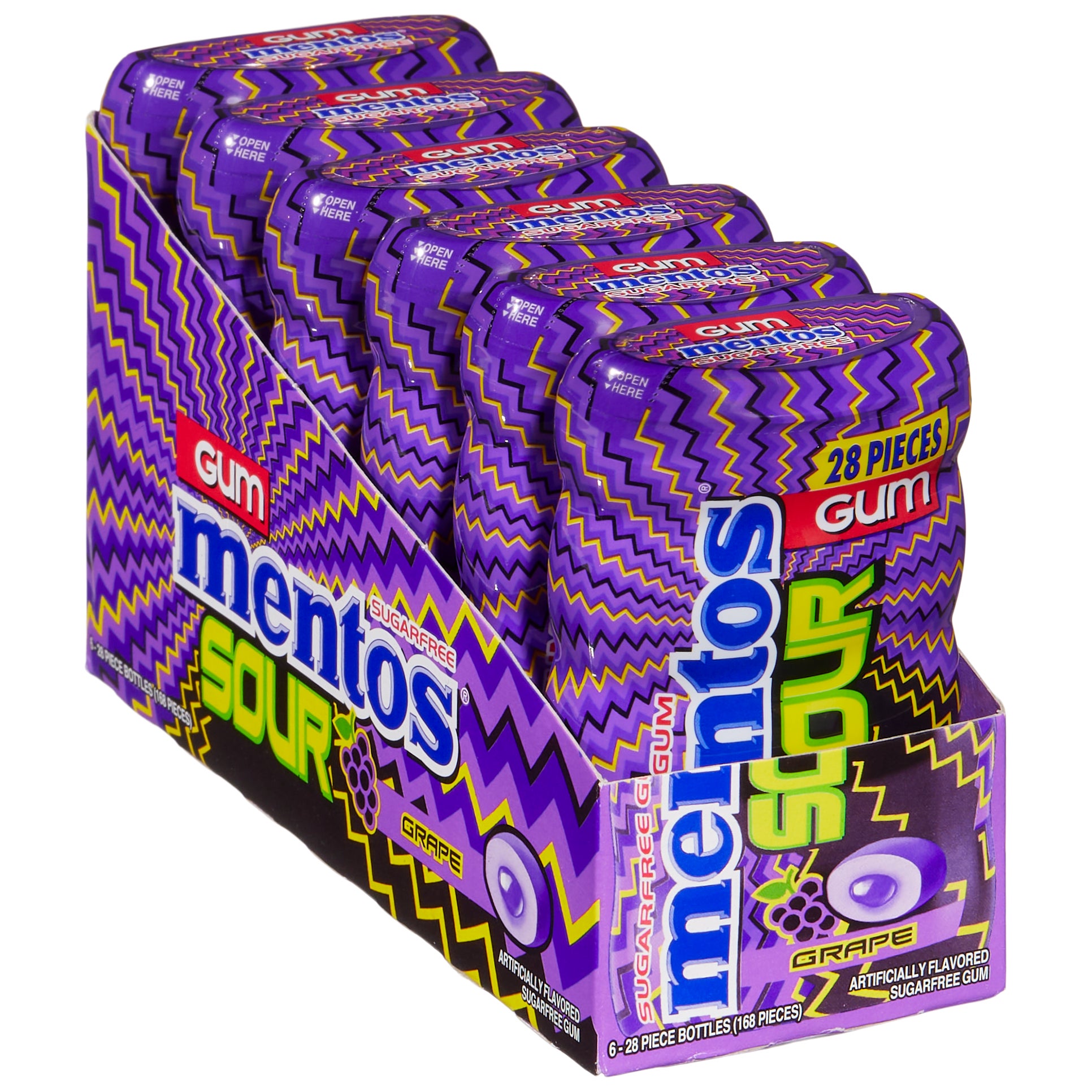 MENTOS SOUR GRAPE GUM 6CT 28 PIECES - Image 1
