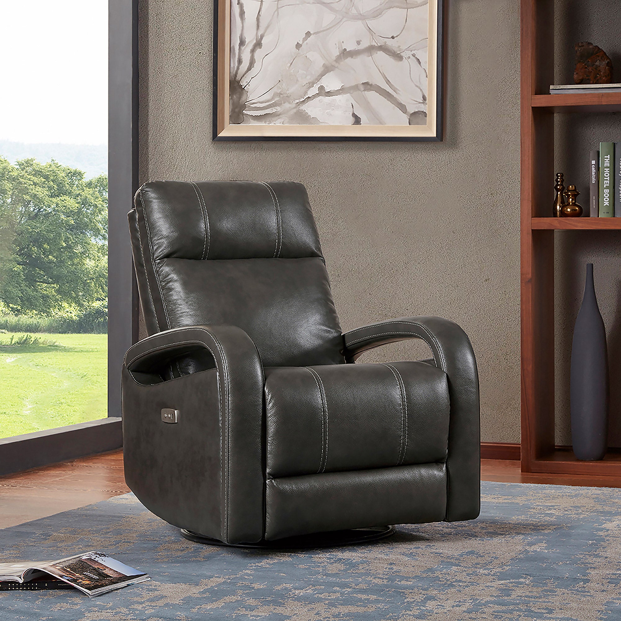 LEATHER POWER RECLINER