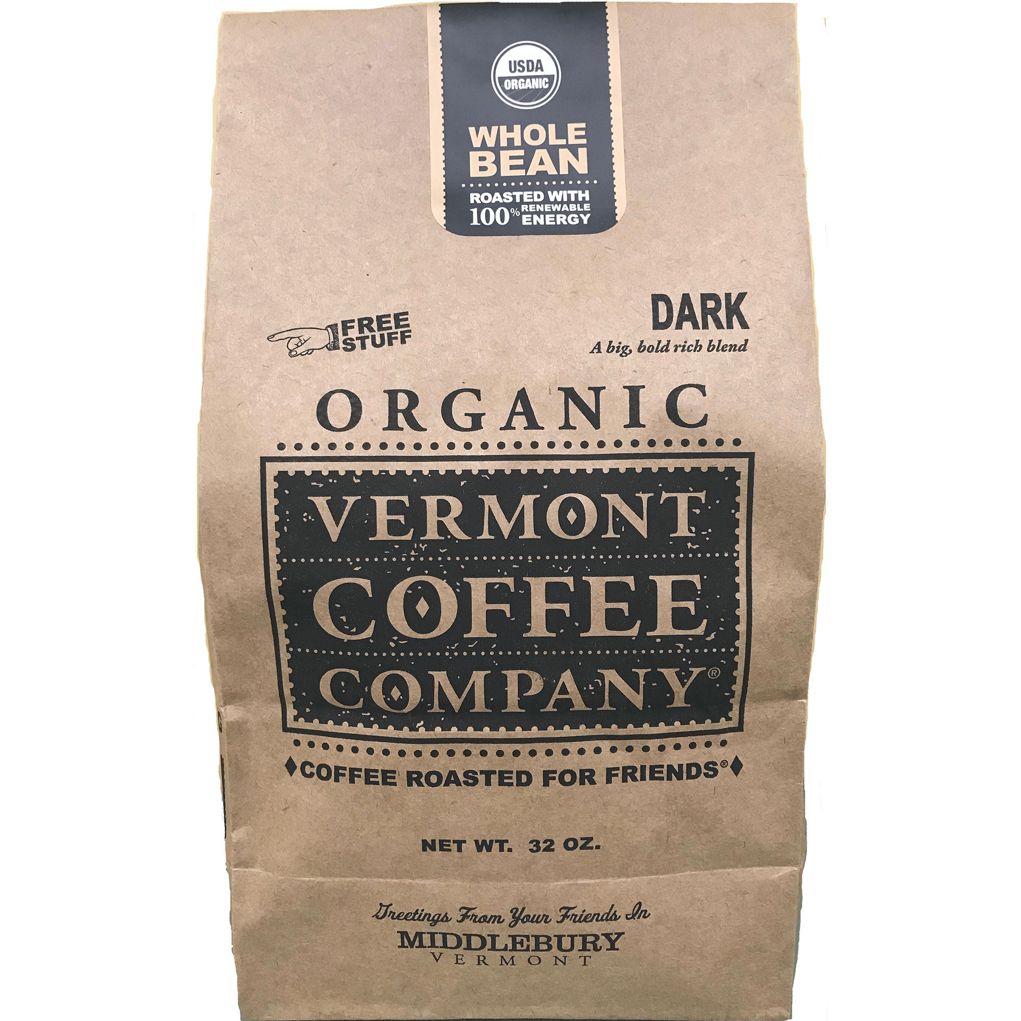 VERMONT COFFEE ORGANIC DARK ROAST 32 OZ (2 LBS)