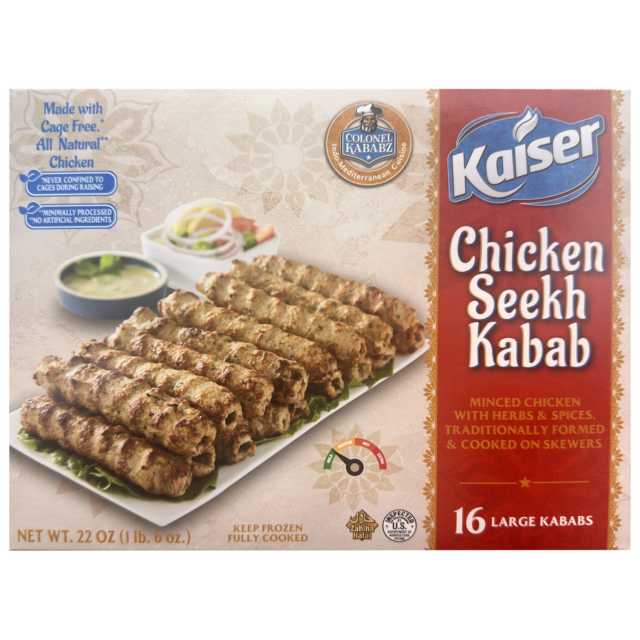 KAISER CHICKEN SEEKH KABAB 16 CT - Image 1