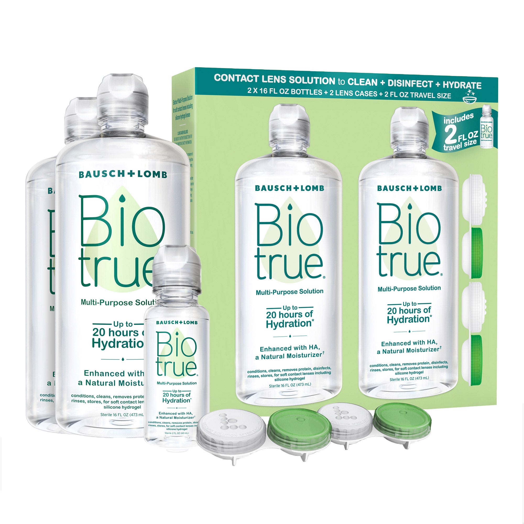BAUSCH & LOMB BIOTRUE MULTI-PURPOSE SOLUTION 2 X 16 OUNCE + 2OZ - Image 1