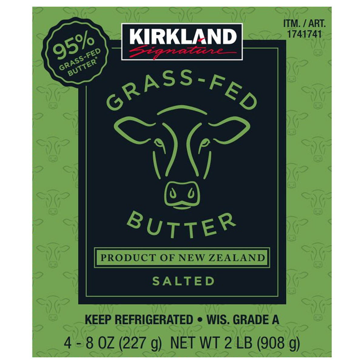 KIRKLAND SIGNATURE GRASS-FED BUTTER SALTED 4/8 OUNCE - Image 1