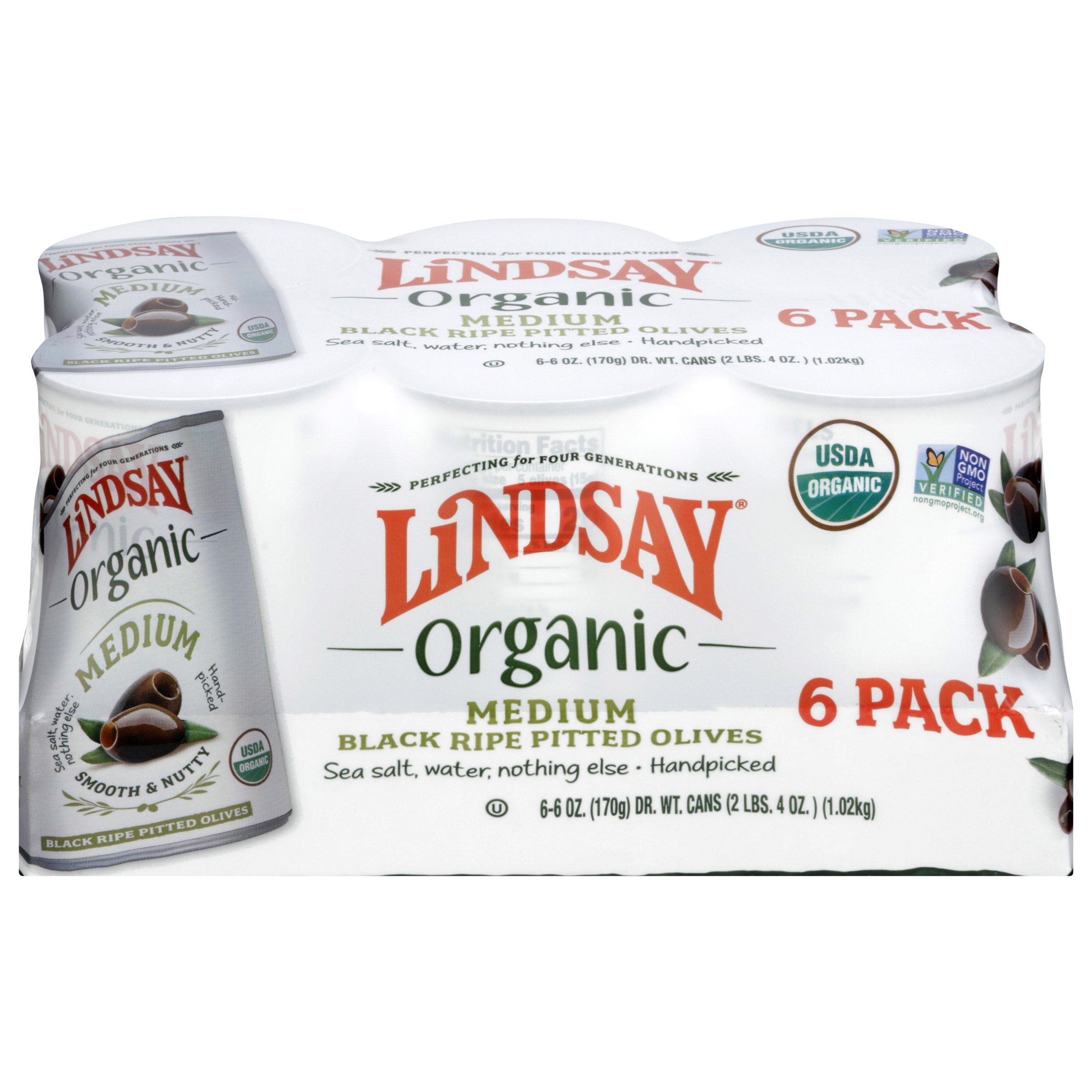 LINDSAY ORGANIC MEDIUM BLACK OLIVES 6/6 OZ - Image 1