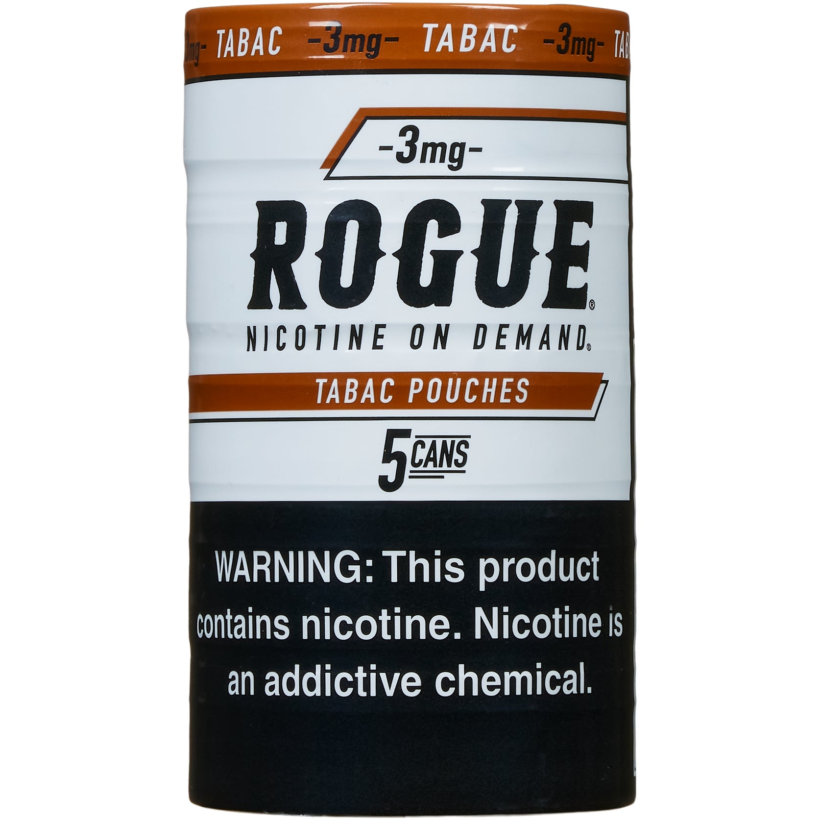ROGUE TABAC 3MG POUCH 5/20CT CAN ROLL