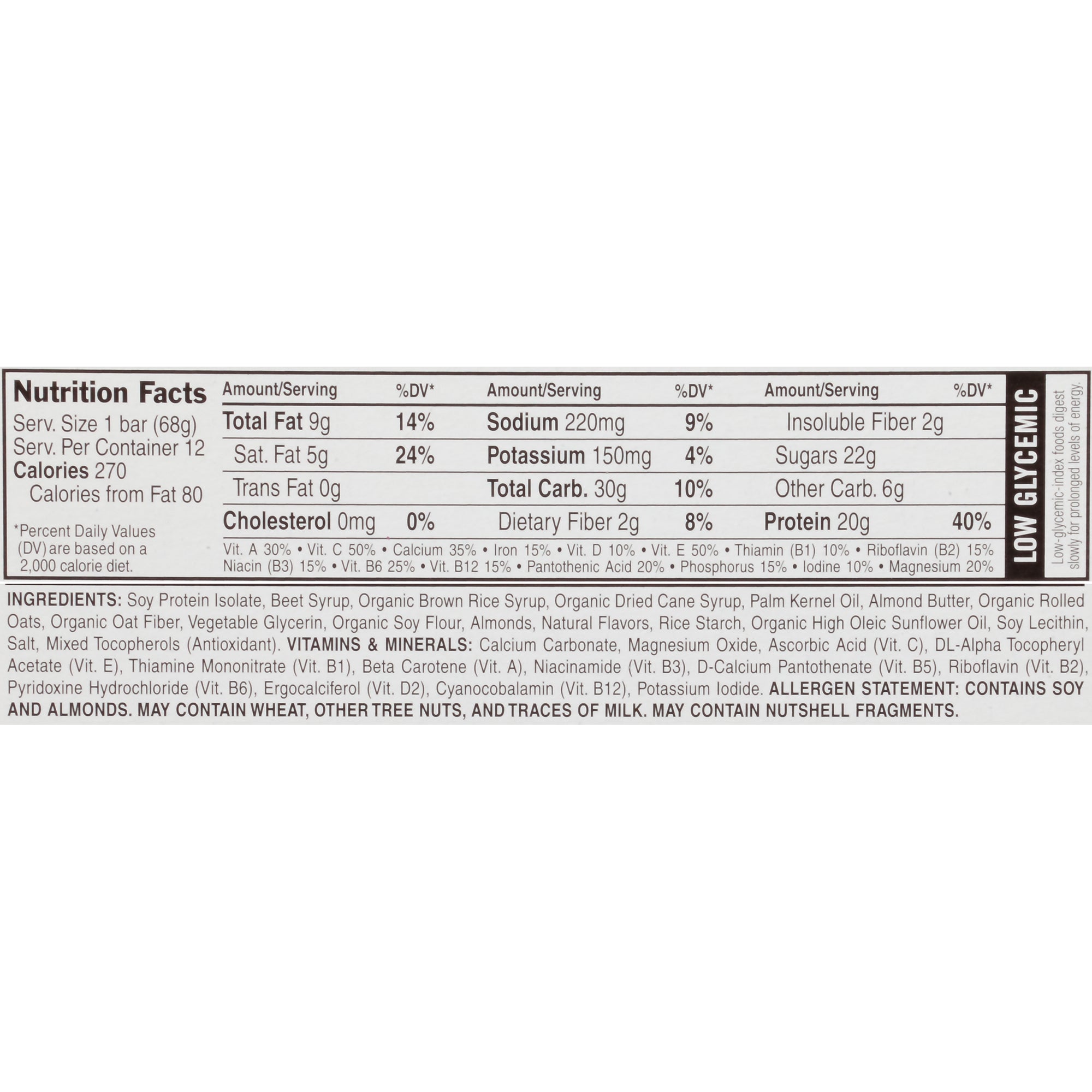 CLIF BAR BUILDER'S VAN ALMOND 12 CT