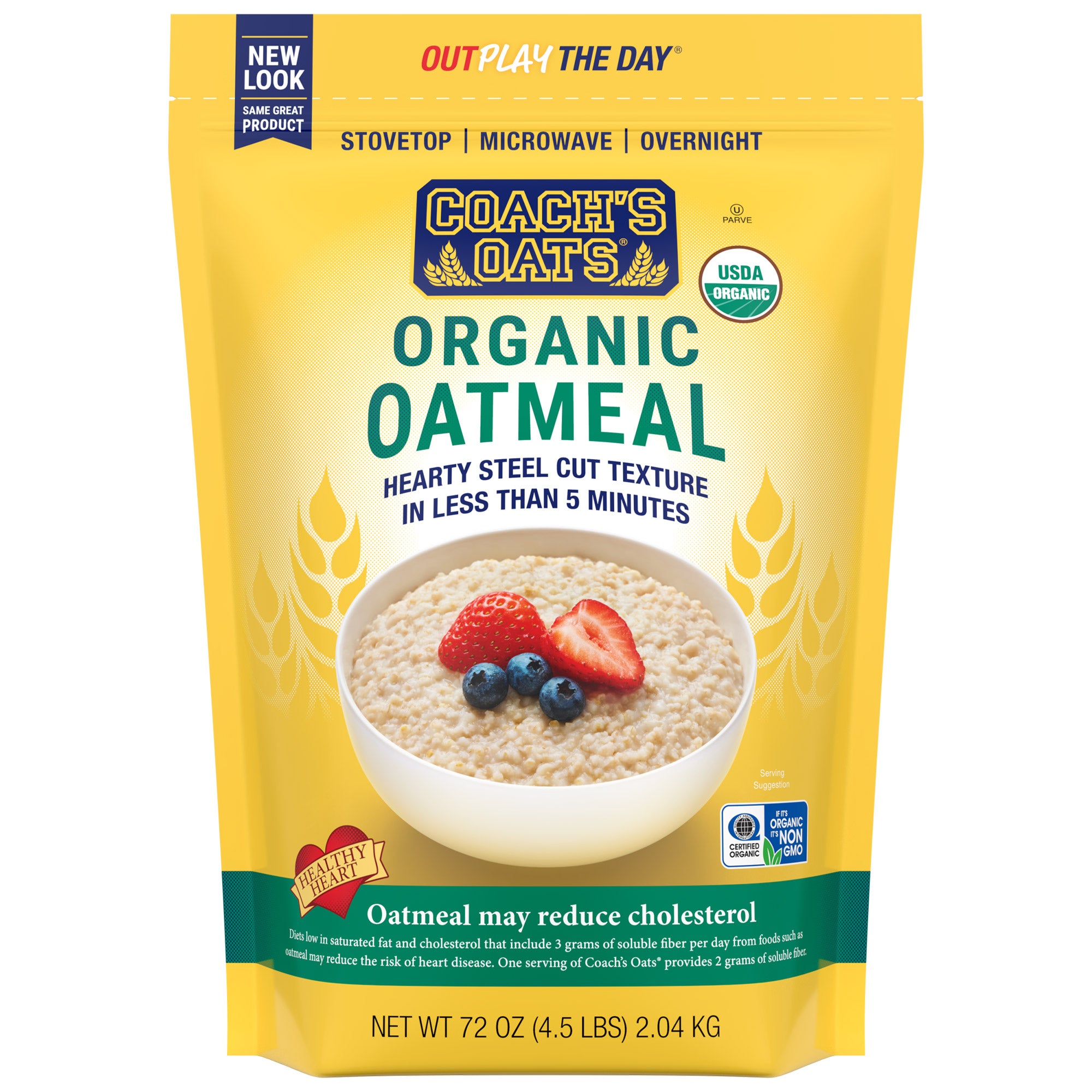 COACH'S OATS ORGANIC OATMEAL 72 OZ - Image 1