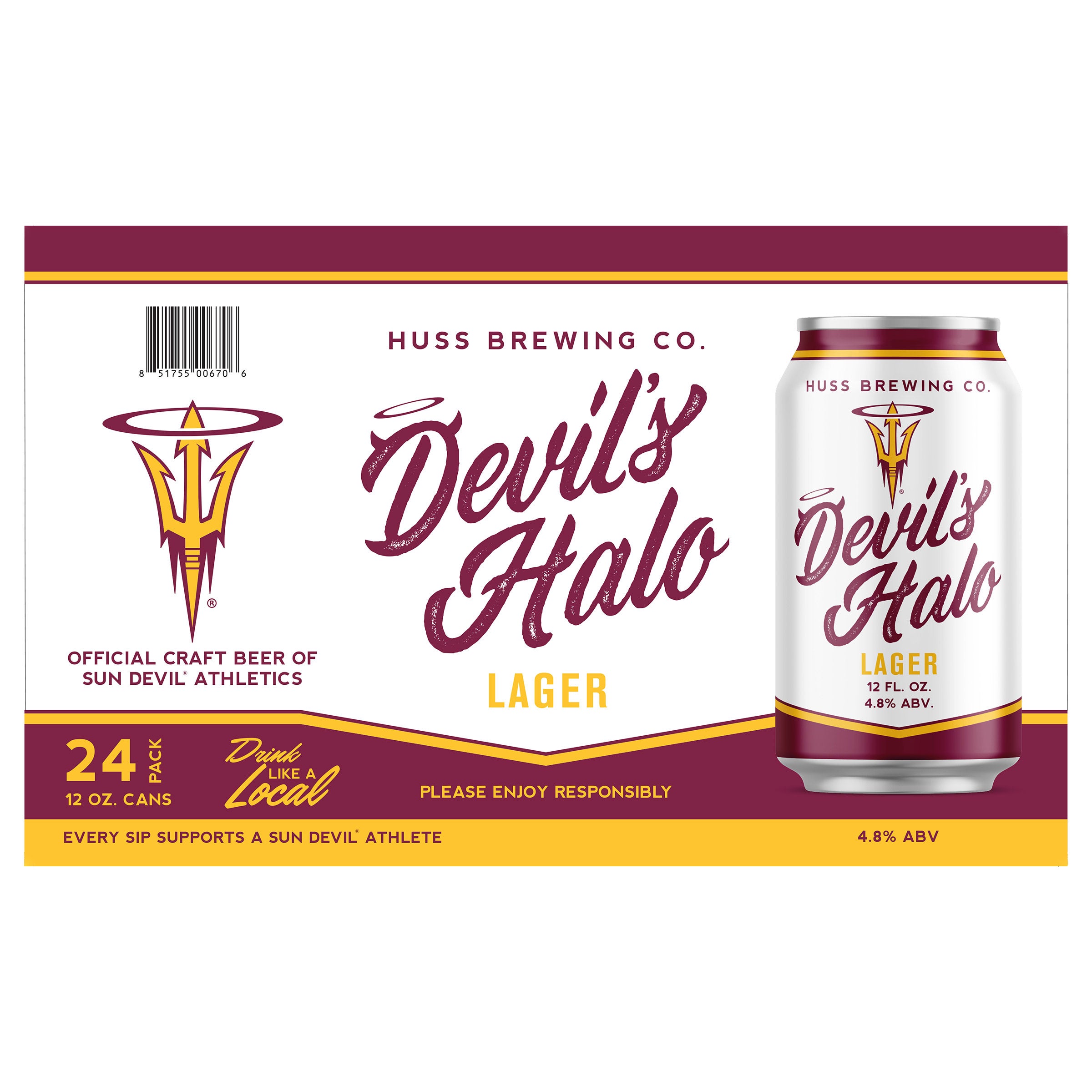 HUSS BREWING CO DEVIL'S HALO LAGER ARIZONA 24/12OZ CANS