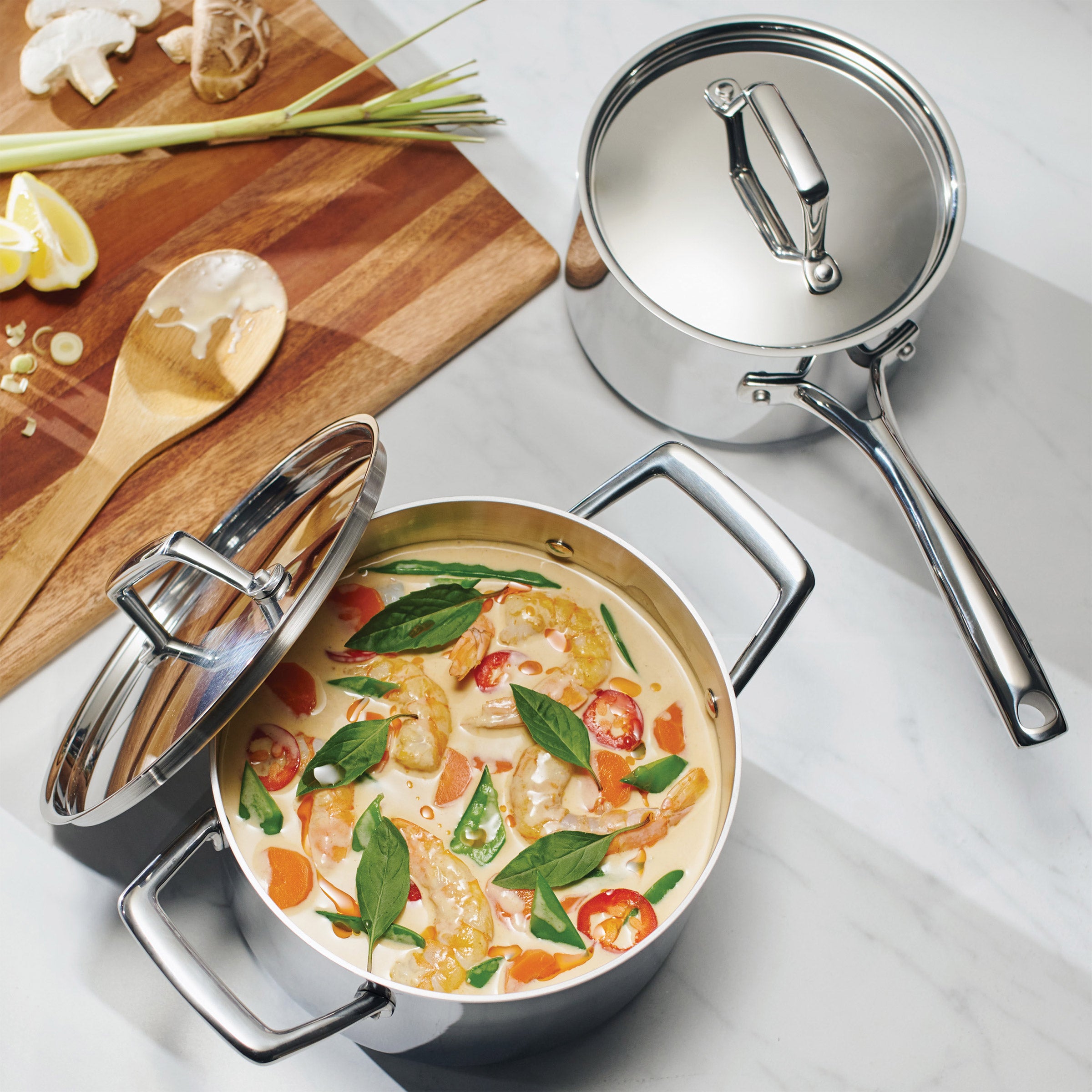 TRAMONTINA TRI-PLY STAINLESS STEEL SAUCE PAN SET