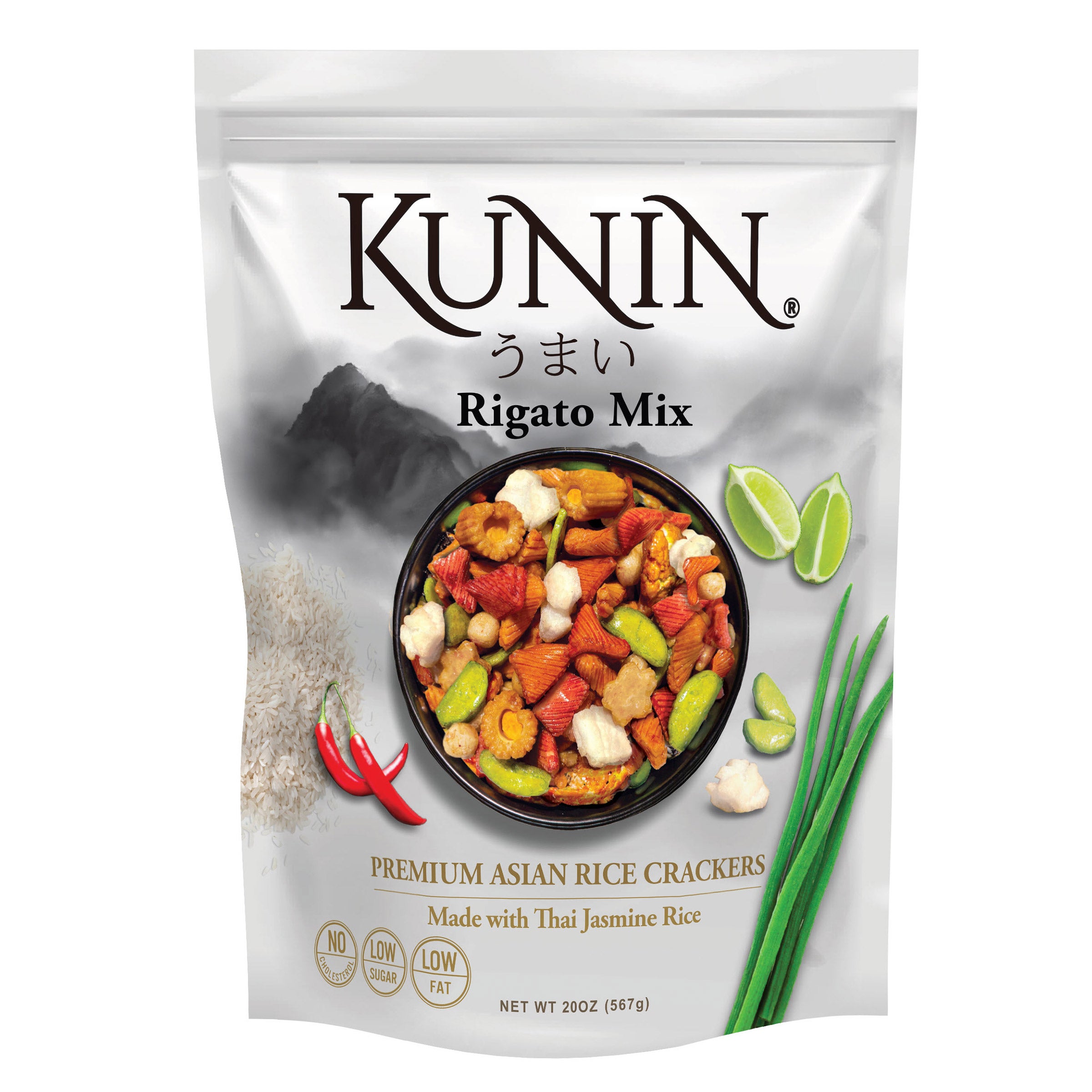 KUNIN RIGATO MIX ASIAN RICE CRACKERS 20 OUNCE BAG