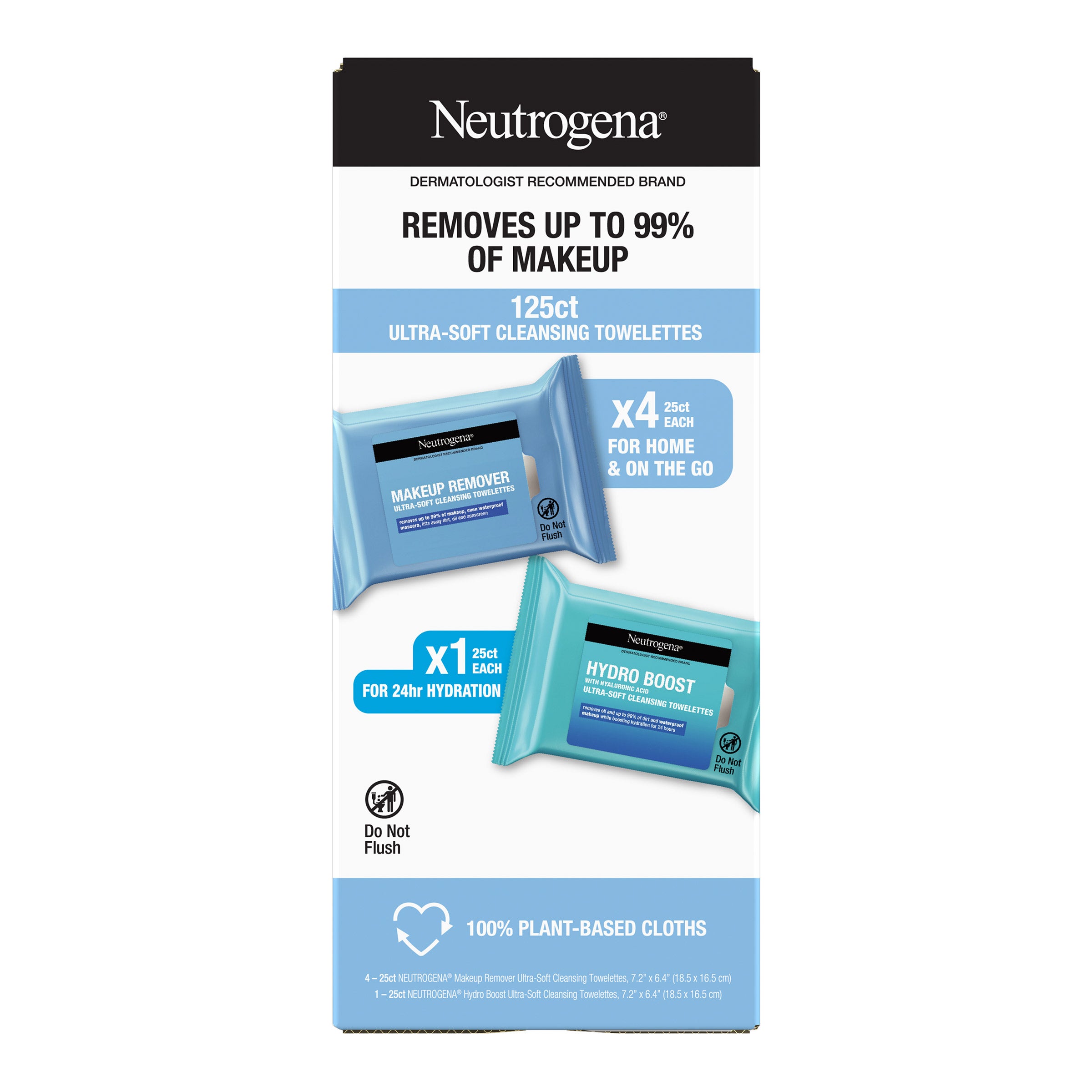 NEUTROGENA MAKEUP REMOVER WIPES 125 CT - Image 1